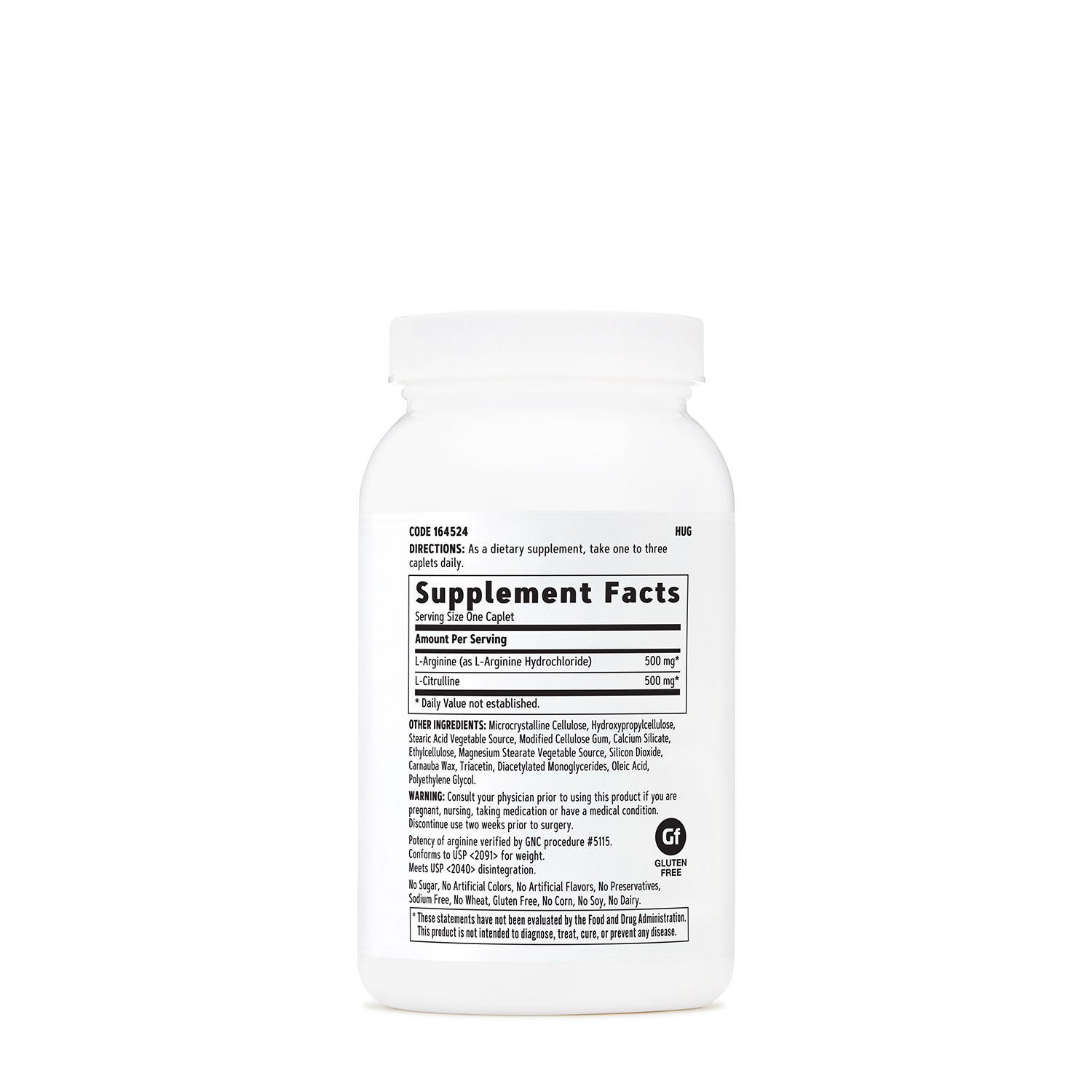 L-Arginine &amp; L-Citrulline 500 mg / 500 mg - 120 Caplets (120 Servings)  | GNC