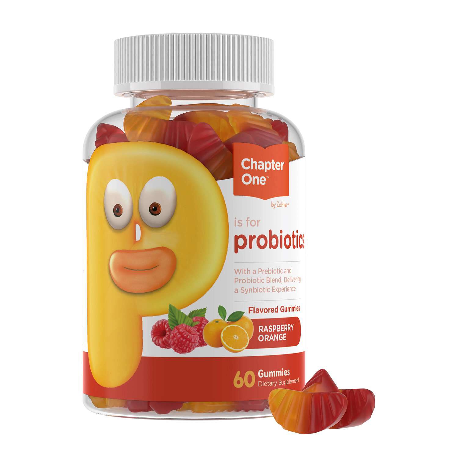 Chapter One&trade; P Is For Probiotics - Raspberry Orange - 60 Gummies (30 Servings)  | GNC