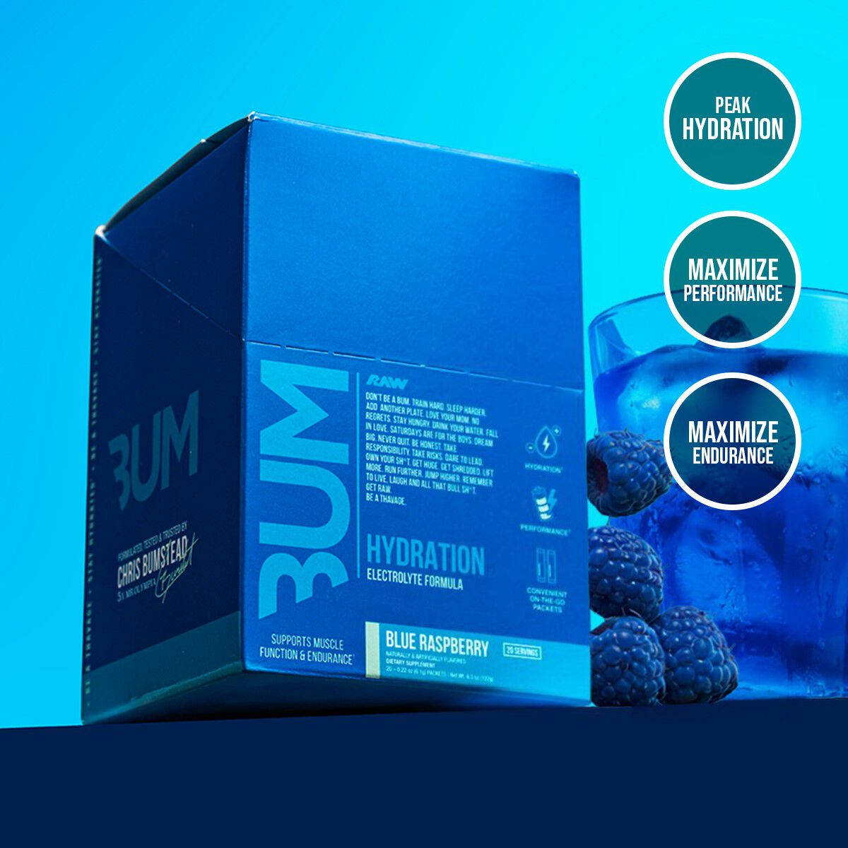 Hydration Electrolyte Formula - Blue Raspberry (20 Stick Packs)