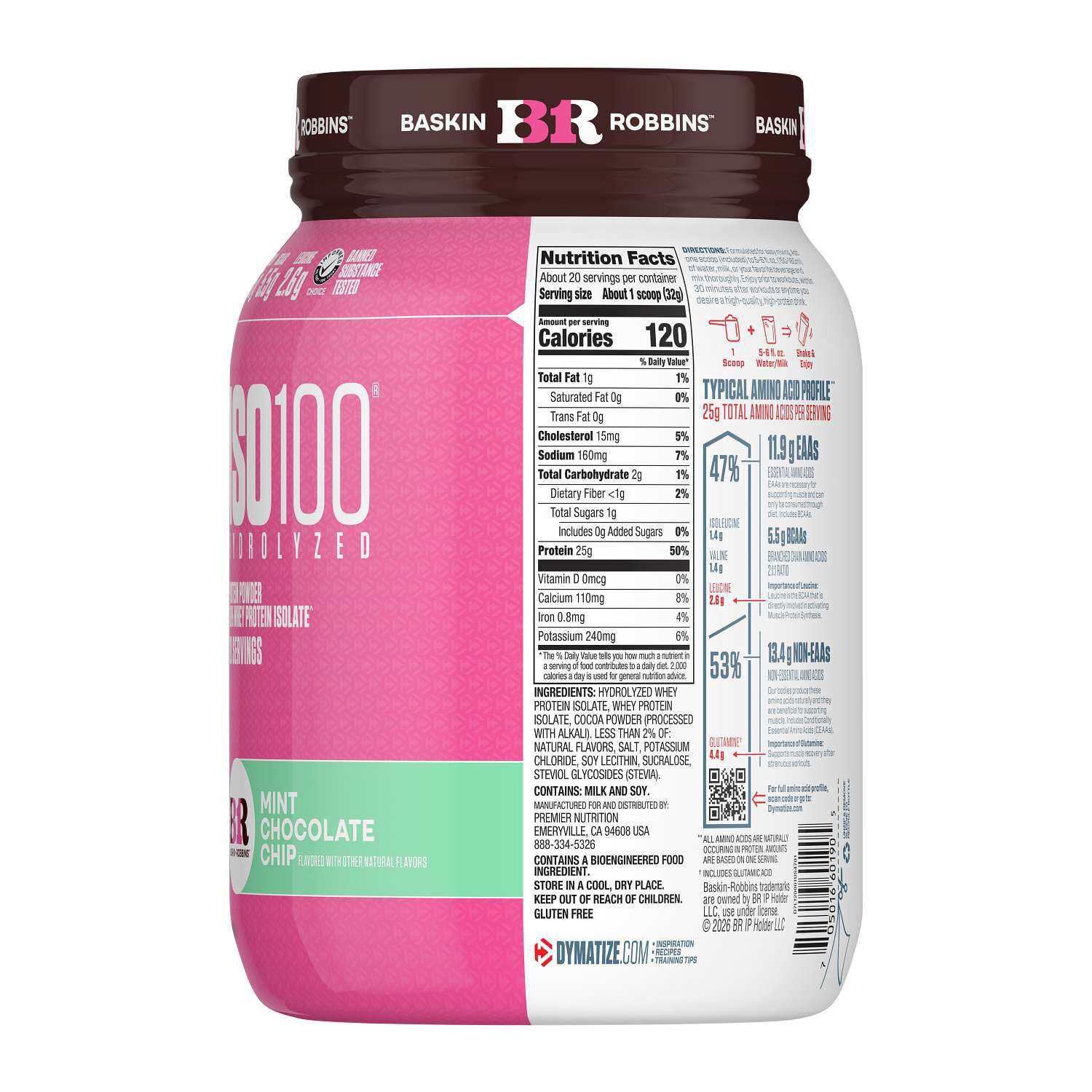 ISO100 Hydrolyzed - Baskin Robbins&trade; Mint Chocolate Chip (20 Servings) Baskin Robbins&trade; Mint Chocolate Chip | GNC