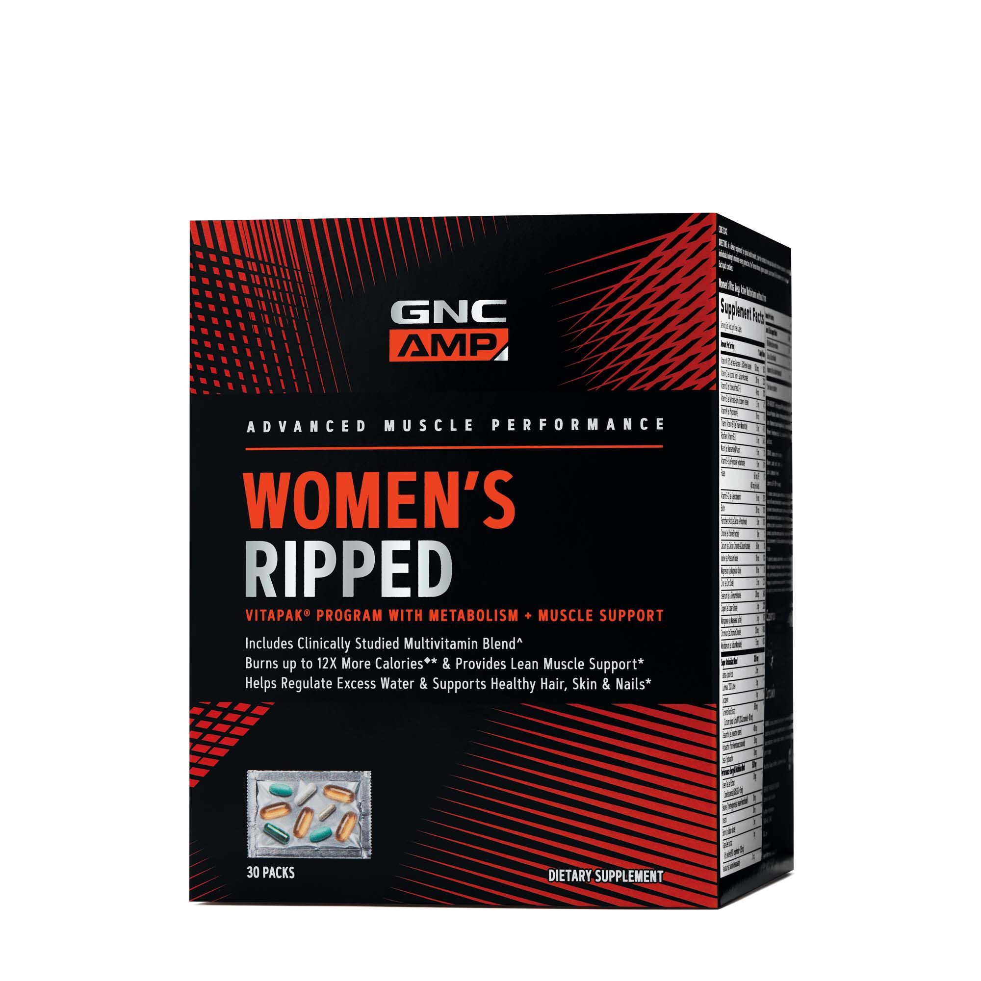 Gnc Amp Women S Ripped Vitapak Program W Metabolism Muscle Support Gnc
