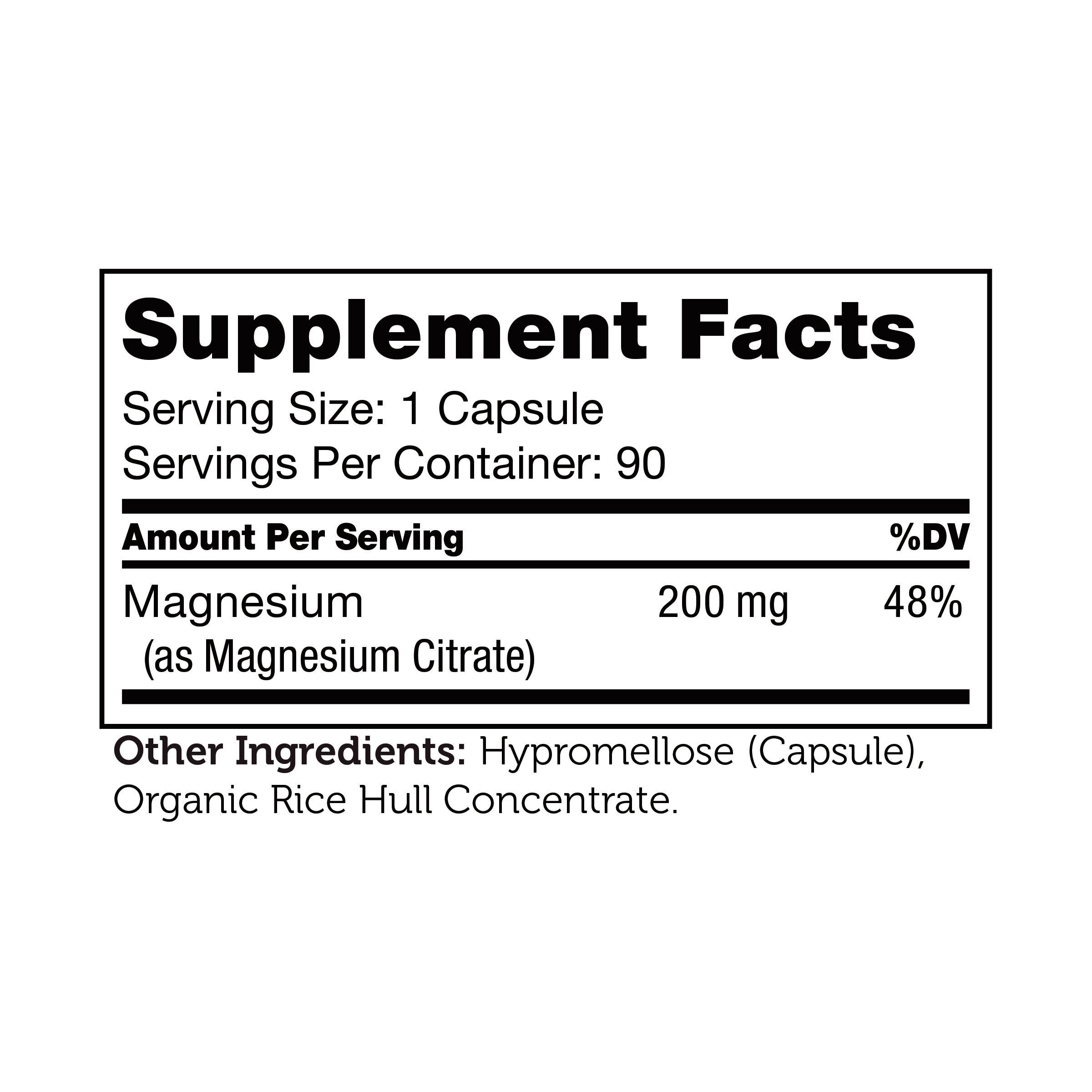 Magnesium Citrate - 90 Capsules (90 Servings)  | GNC