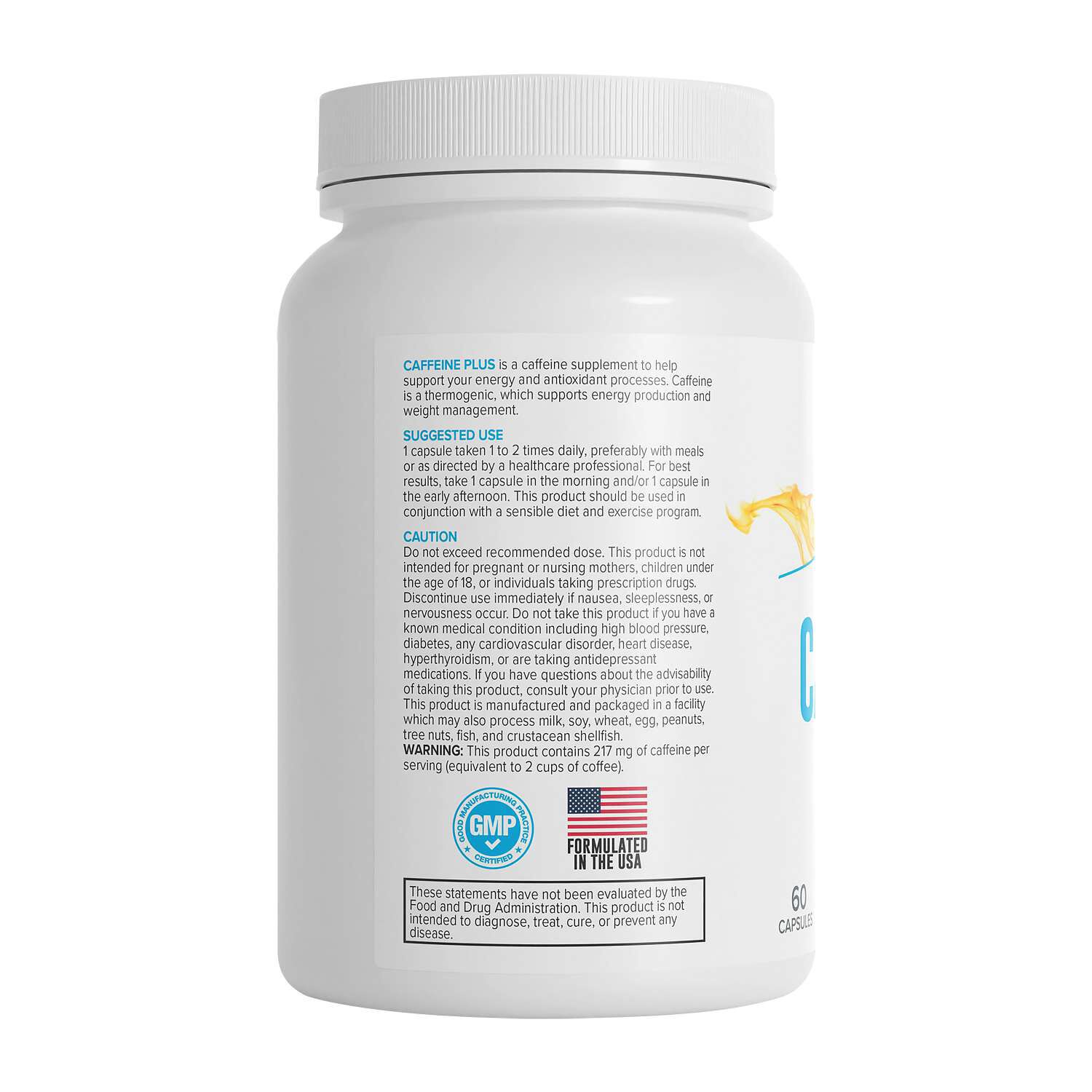 Thermogenic Caffeine Plus 217mg - 60 Capsules (60 Servings)  | GNC