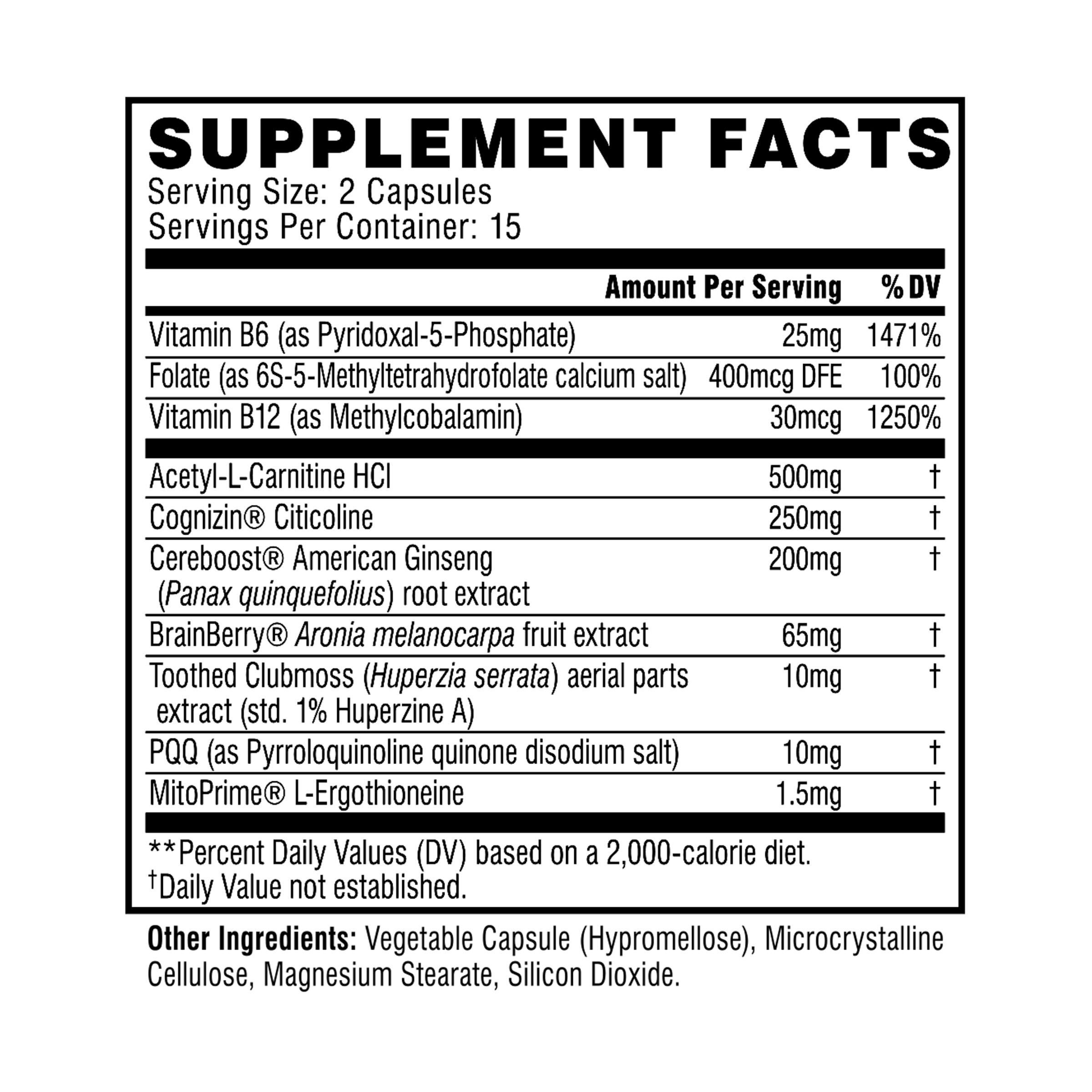 Super Brain Cognitive Booster - 30 Capsules (15 Servings)  | GNC