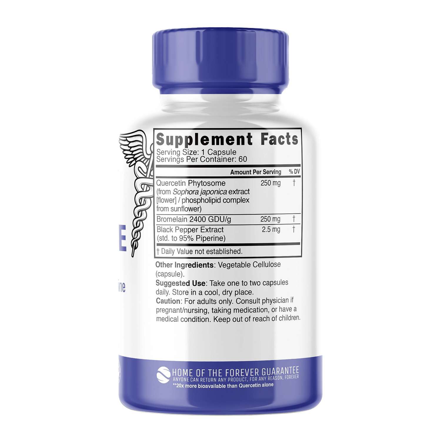 Quercetin Plus 500mg - 60 Vegan Capsules (60 Servings)  | GNC