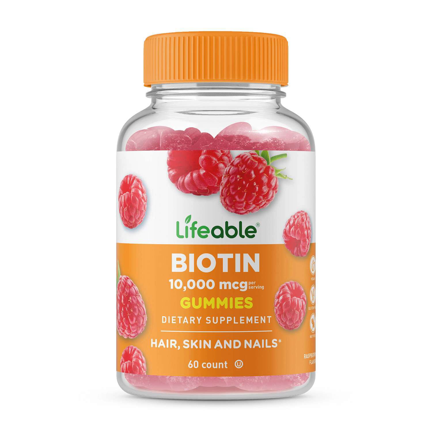 Biotin 10000mcg - 60 Gummies (30 Servings)