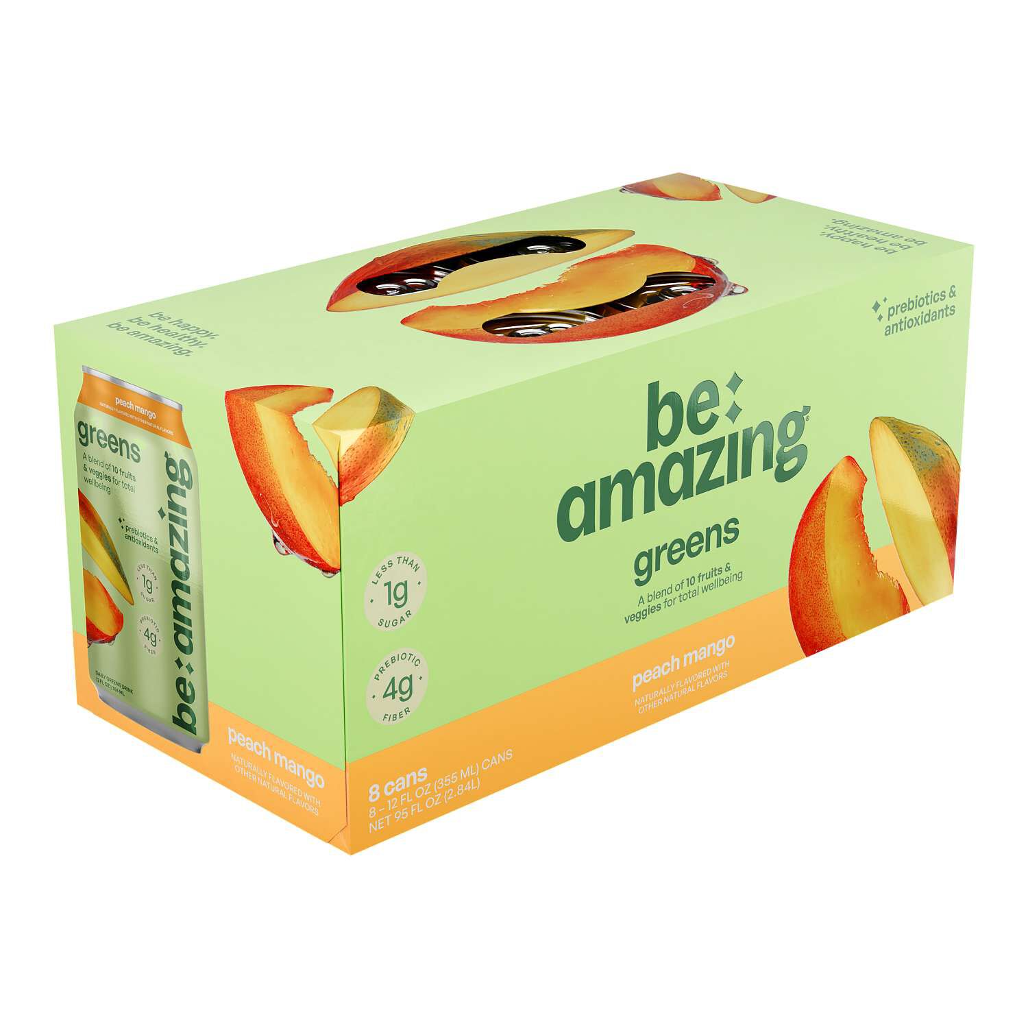 Greens RTD - Peach Mango - 12 fl oz (8 Cans)  | GNC