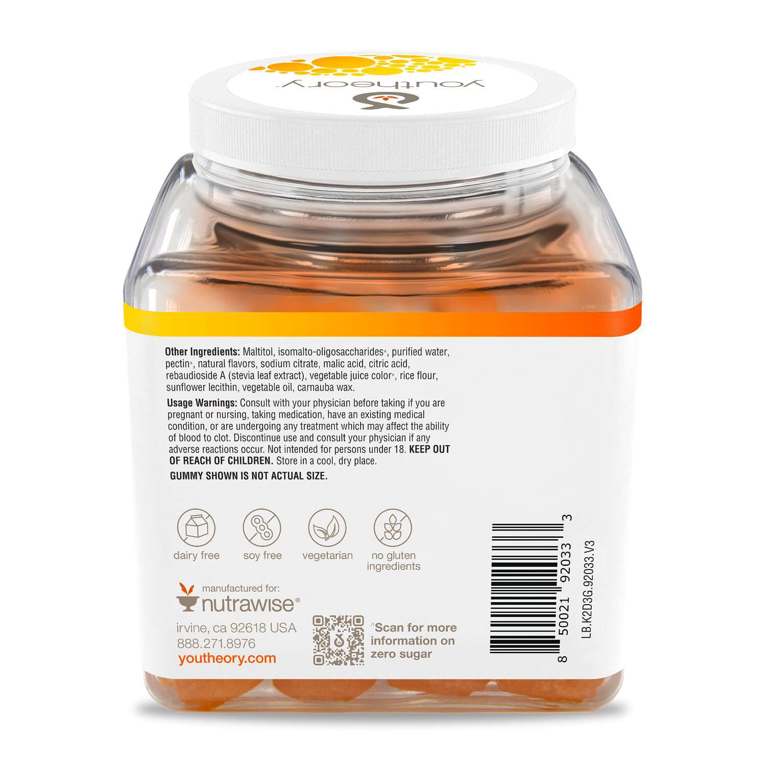 K2D3 Essential Daily Vitamins - Peach -60 Gummies (60 Servings)