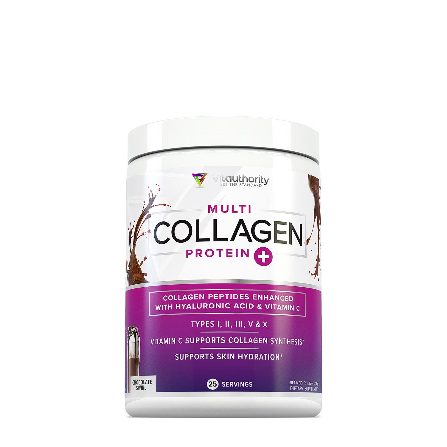 Multi Collagen Protein Powder - Chocolate Swirl - 11.15 oz. (25 Servings)  | GNC