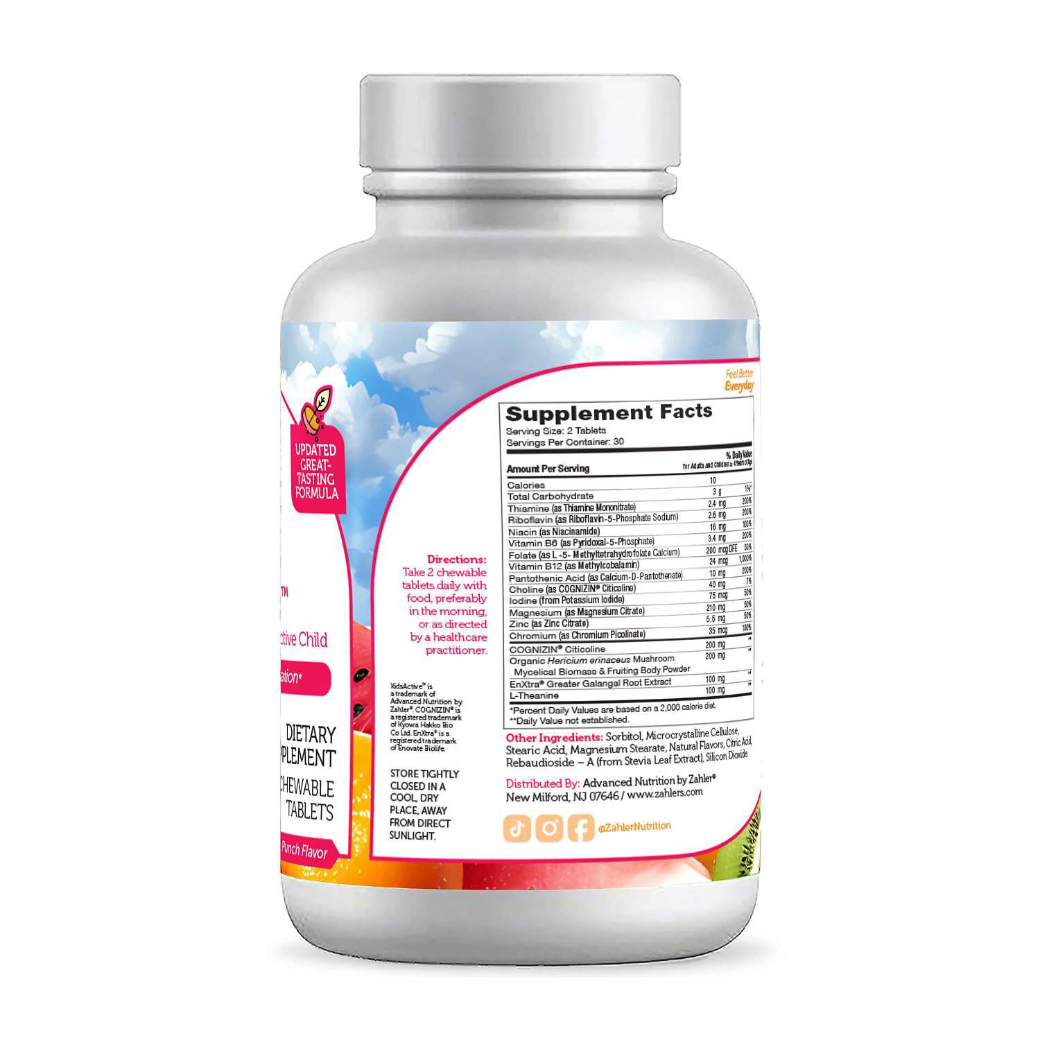 KidsActive™ - Fruit Punch - 60 Chewable Tablets (30 Servings)