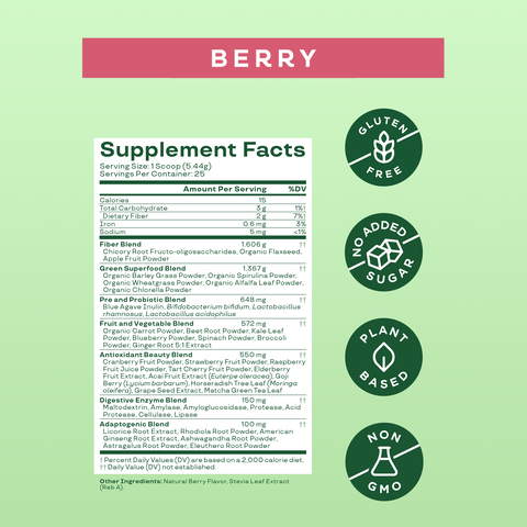 Greens &amp; Superfoods - Berry &#40;25 Servings&#41;  | GNC