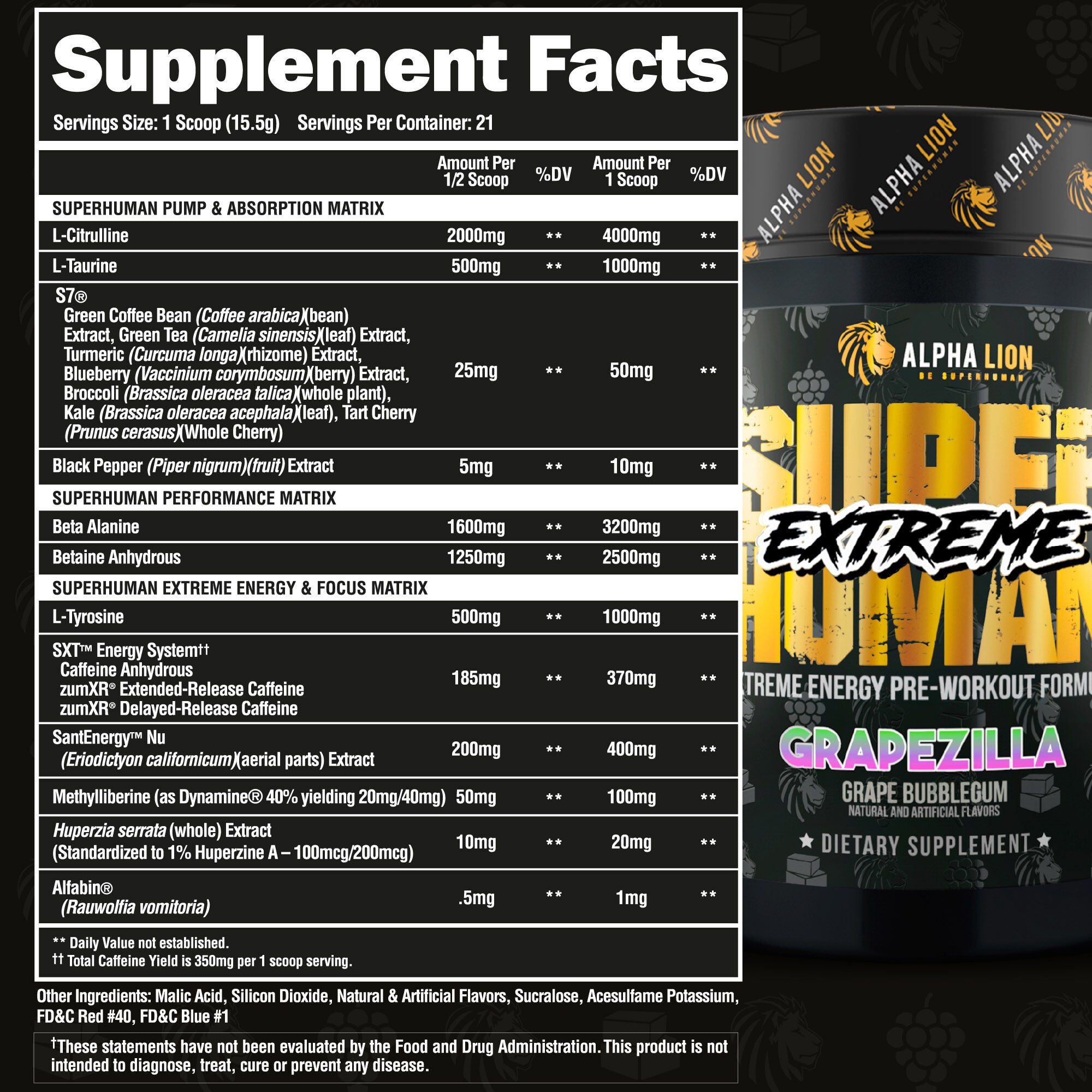 Superhuman Extreme - Grape Bubblegum(21 Servings)