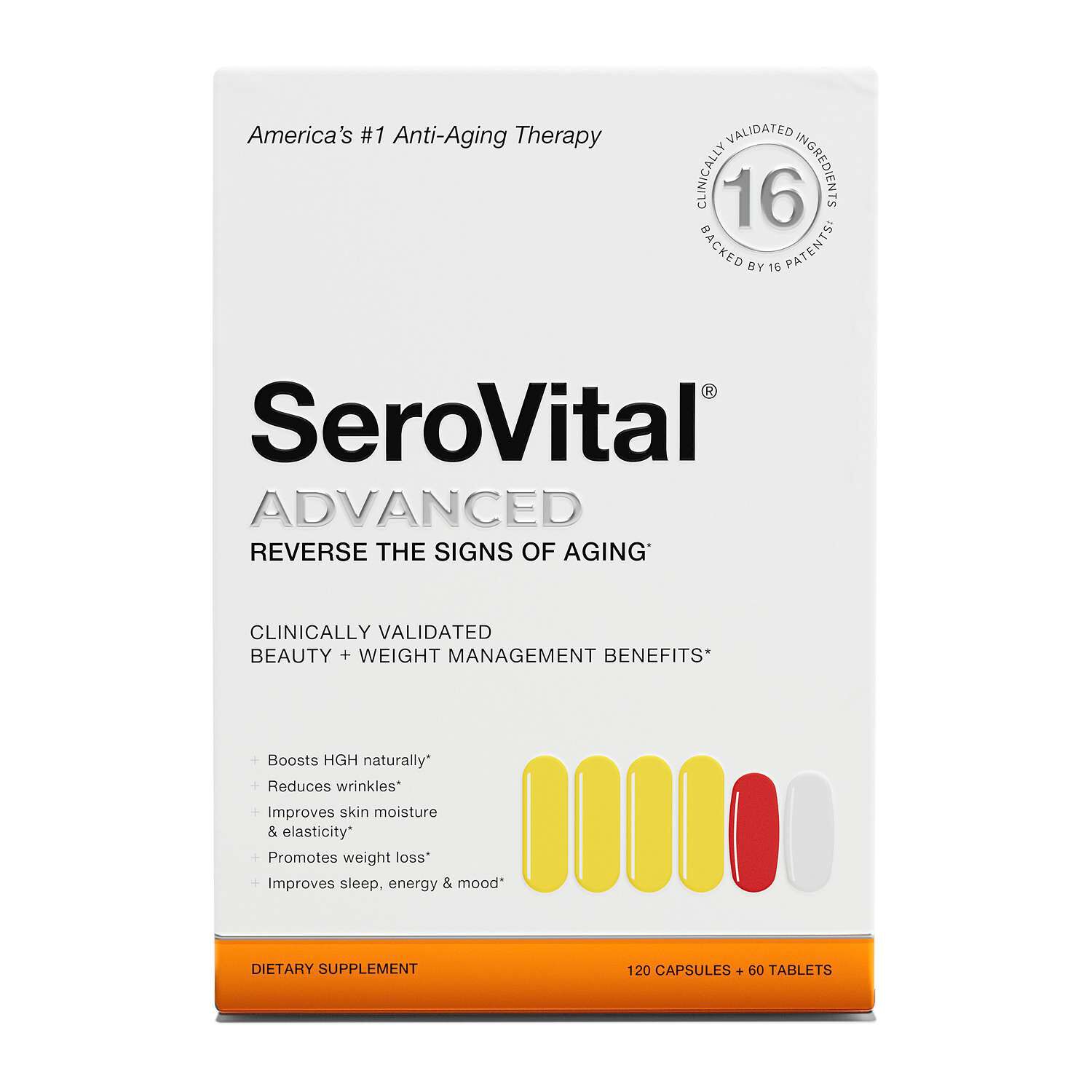 SeroVital ADVANCED Anti-Aging Therapy - 120 Capsules + 60 Tablets (90 Servings)