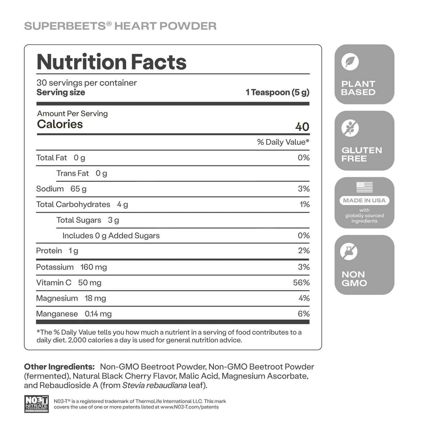 SuperBeets Heart Powder - Black Cherry - 5.3 oz (30 Servings)  | GNC