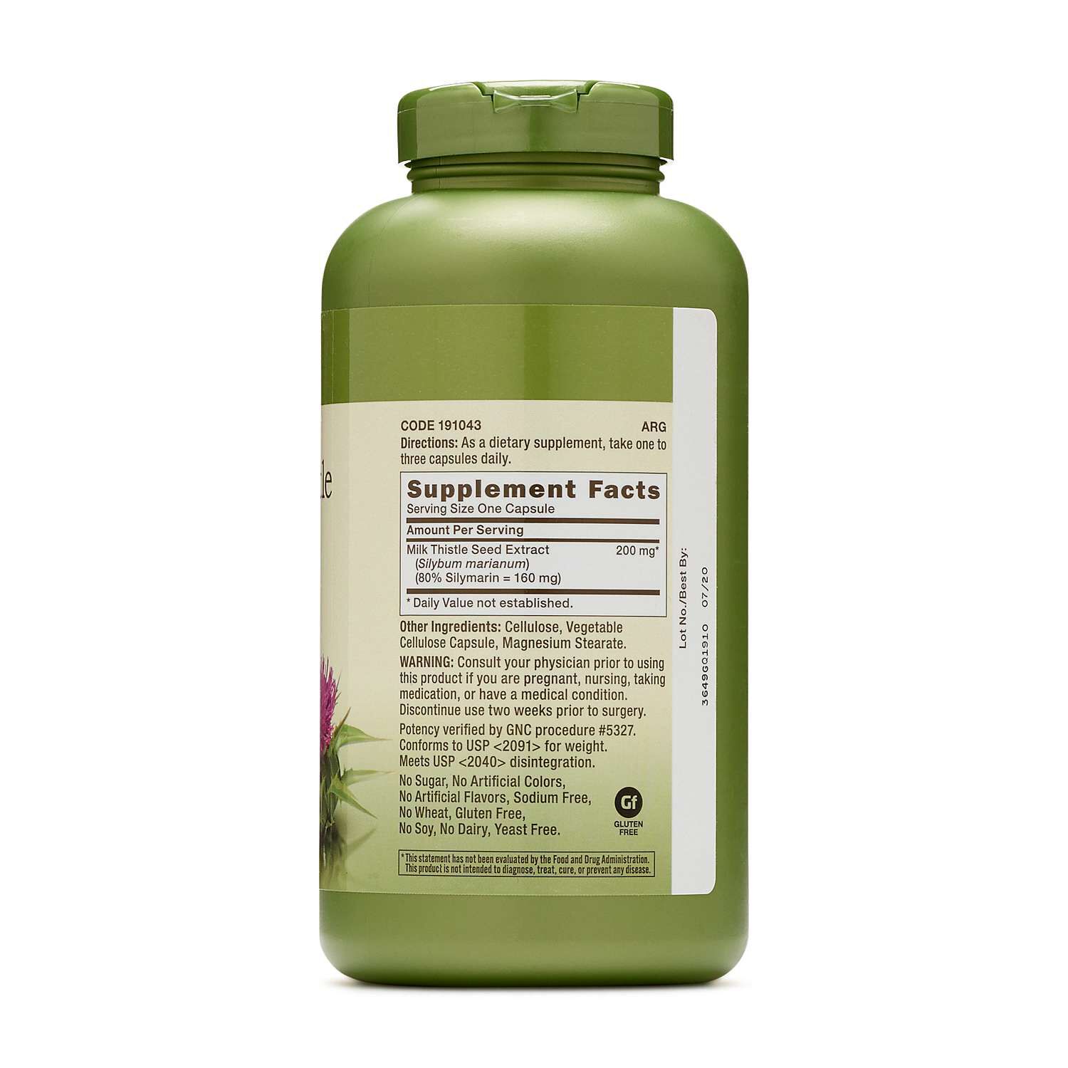 Milk Thistle 200mg - 300 Capsules (300 Servings)  | GNC