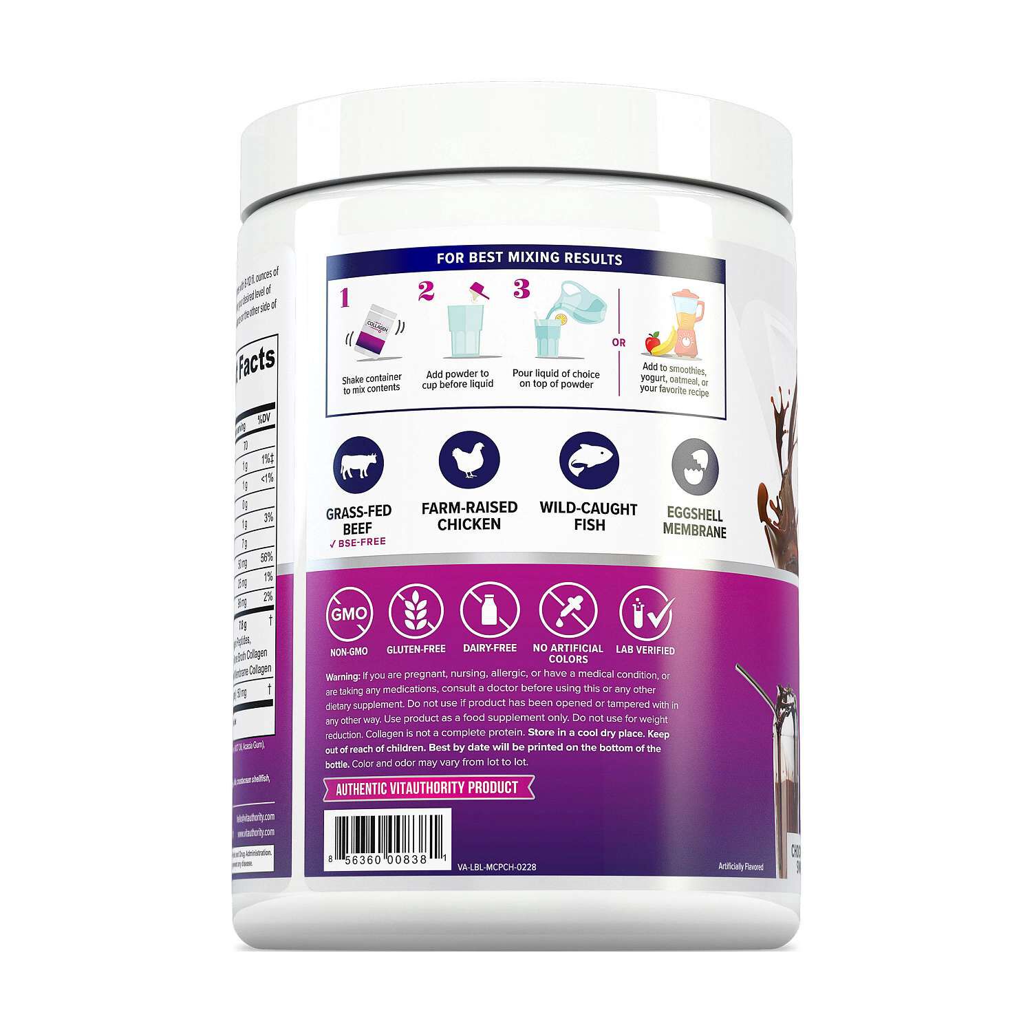 Multi Collagen Protein Powder - Chocolate Swirl - 11.15 oz. (25 Servings)  | GNC
