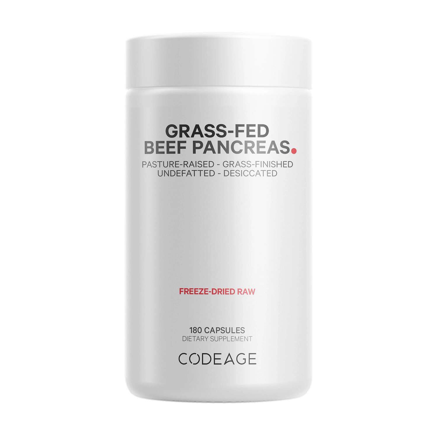 Grass-Fed Beef Pancreas - 180 Capsules (30 Servings)