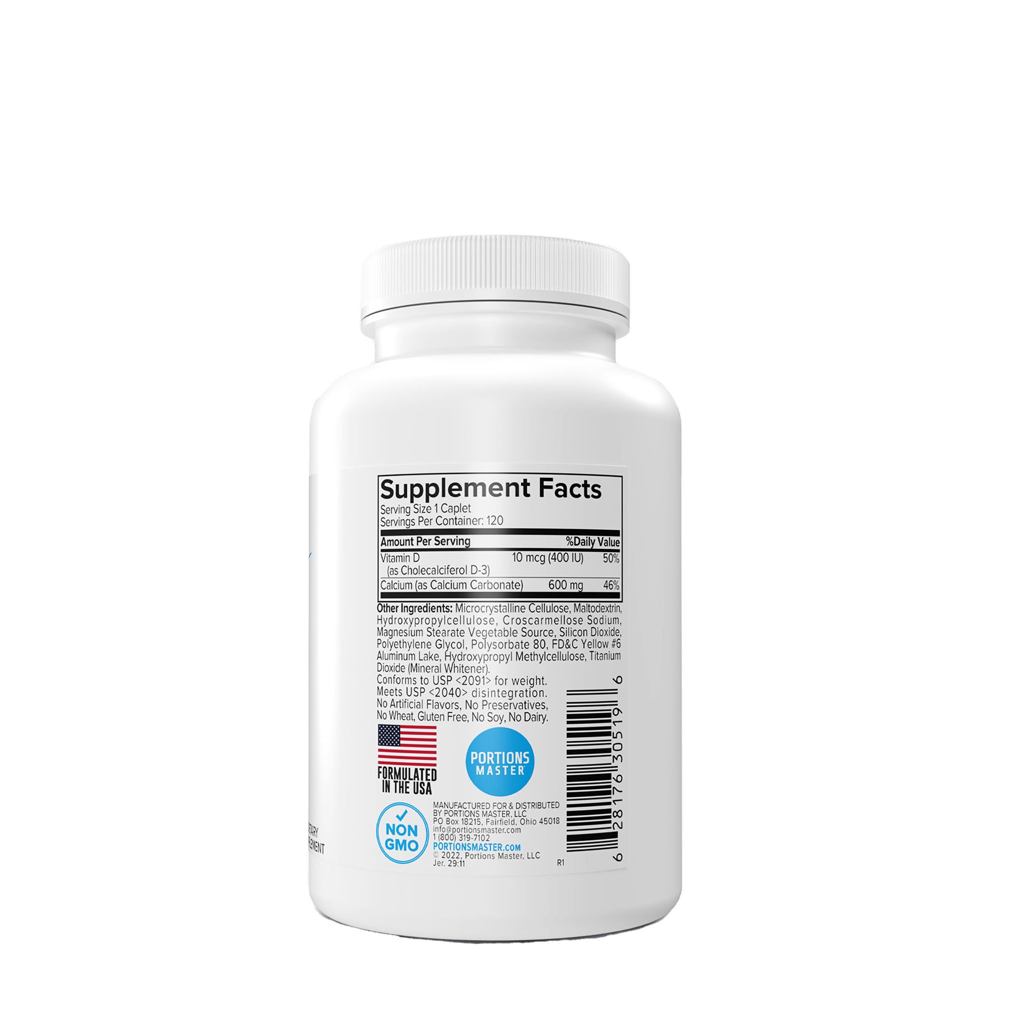 Calcium Mineral - 120 Caplets (120 Servings)  | GNC