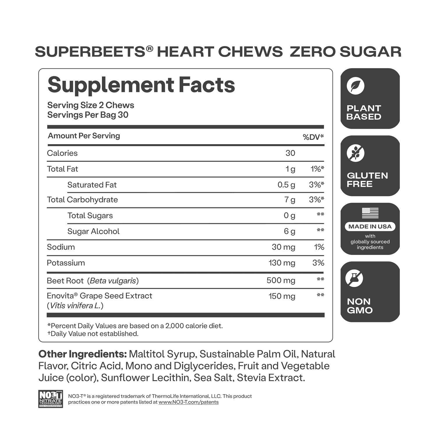 SuperBeets&reg; Heart Chews - Pomegranate Berry - 60 Chews (30 Servings)