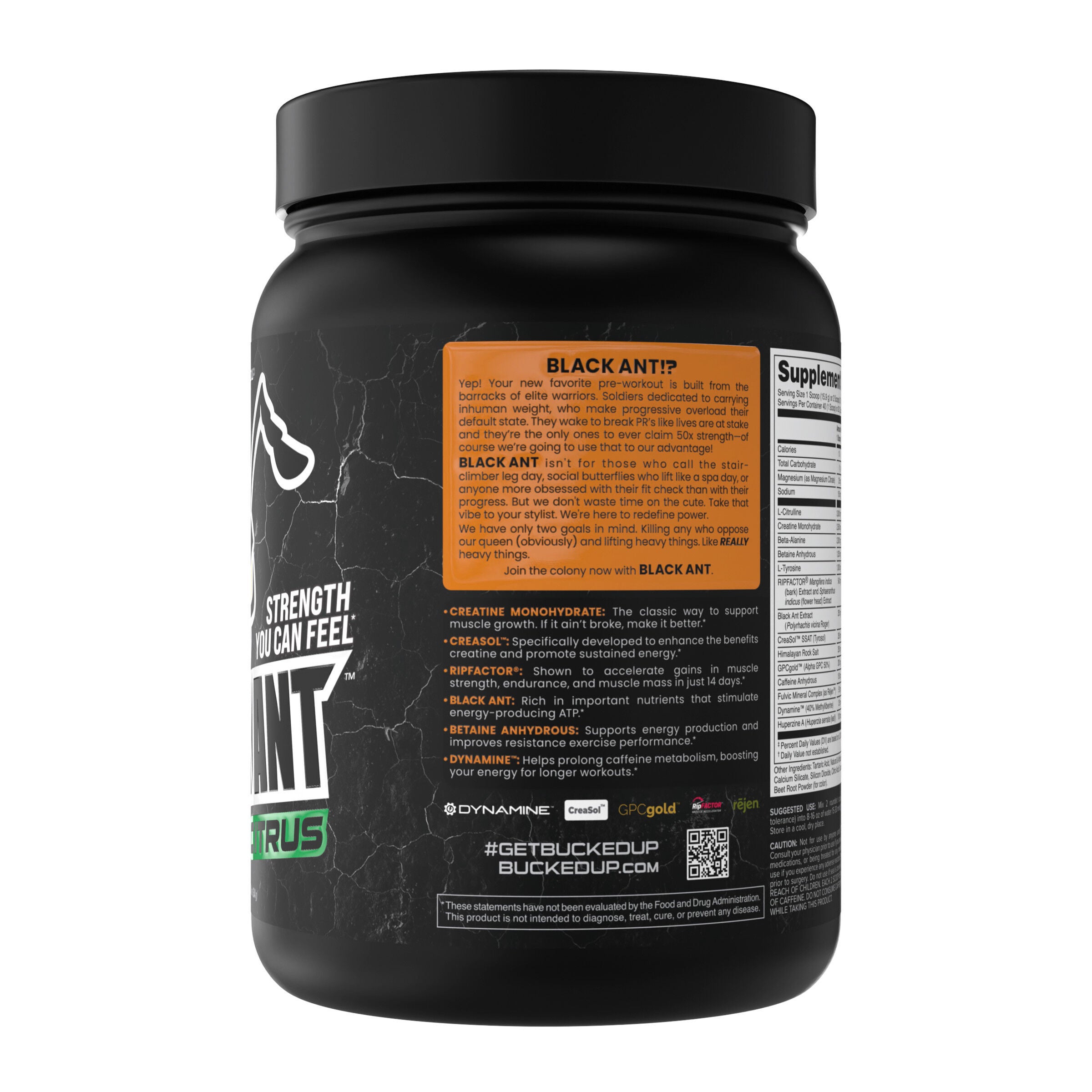 Black Ant Pre-Workout - Citrus (20 Servings)