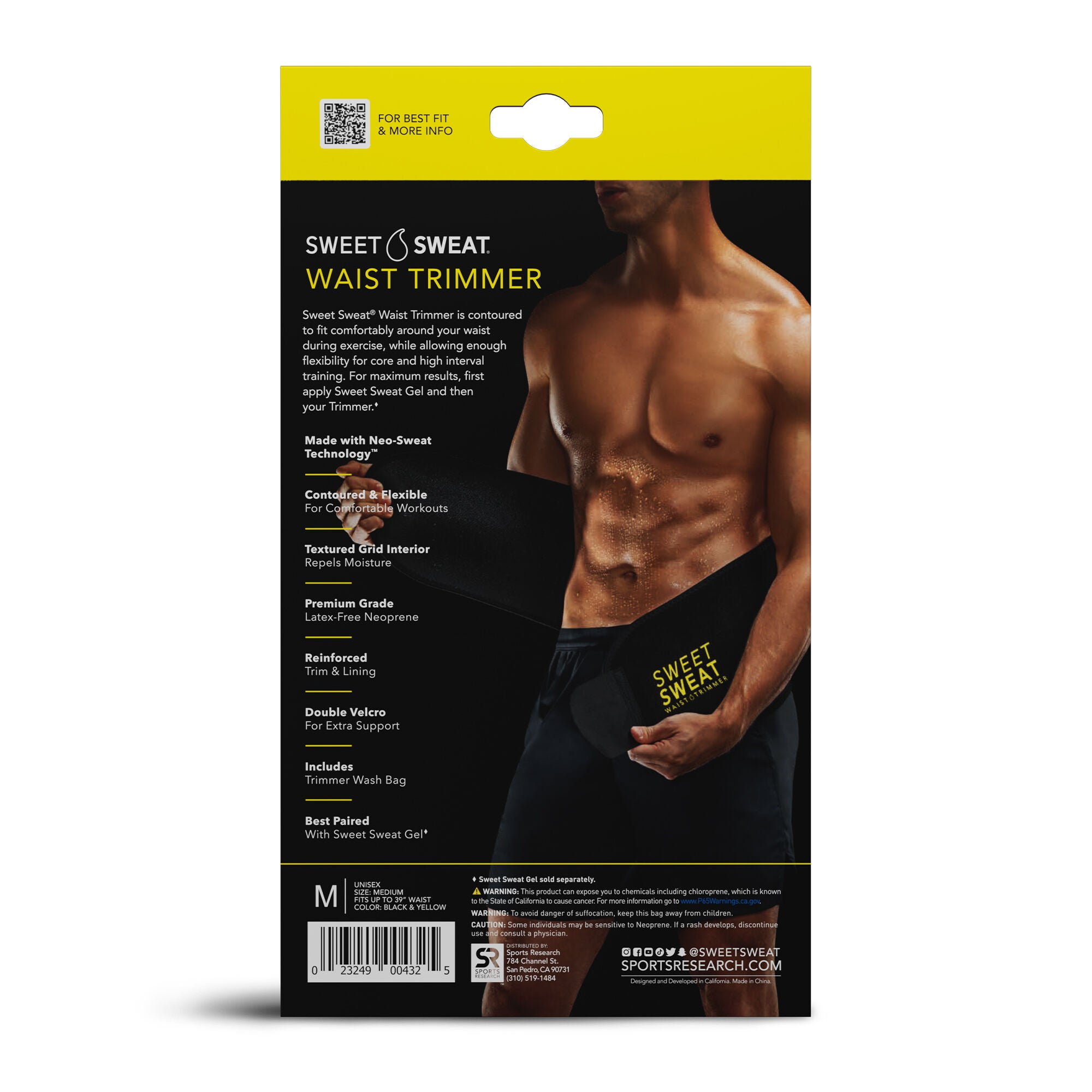 Sports Research™ Sweet Sweat Waist Trimmer - Yellow