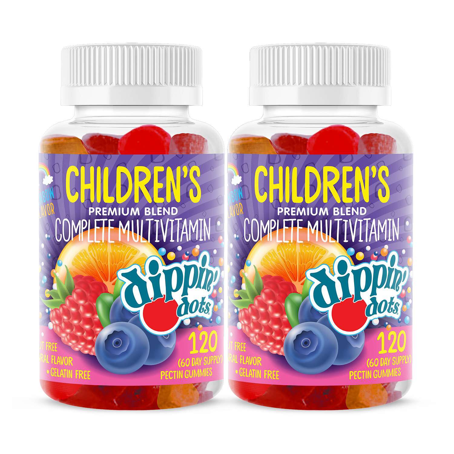 Children's Multivitamin Gummies - Dippin' Dots&reg; Rainbow  -Twin Pack (60 Servings Each)