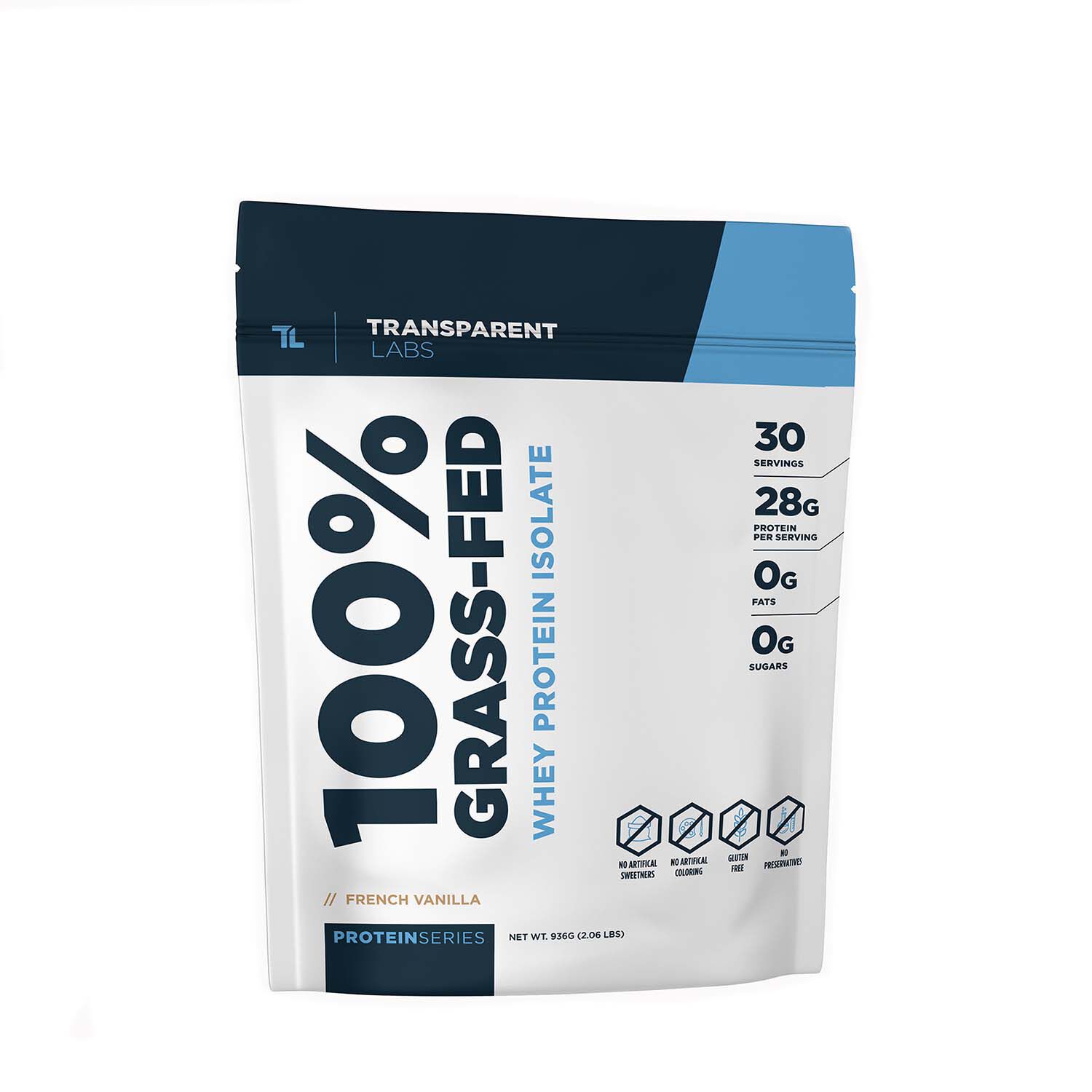 Transparent Labs 100 Grass Fed Whey Protein Isolate French Vanilla Gnc