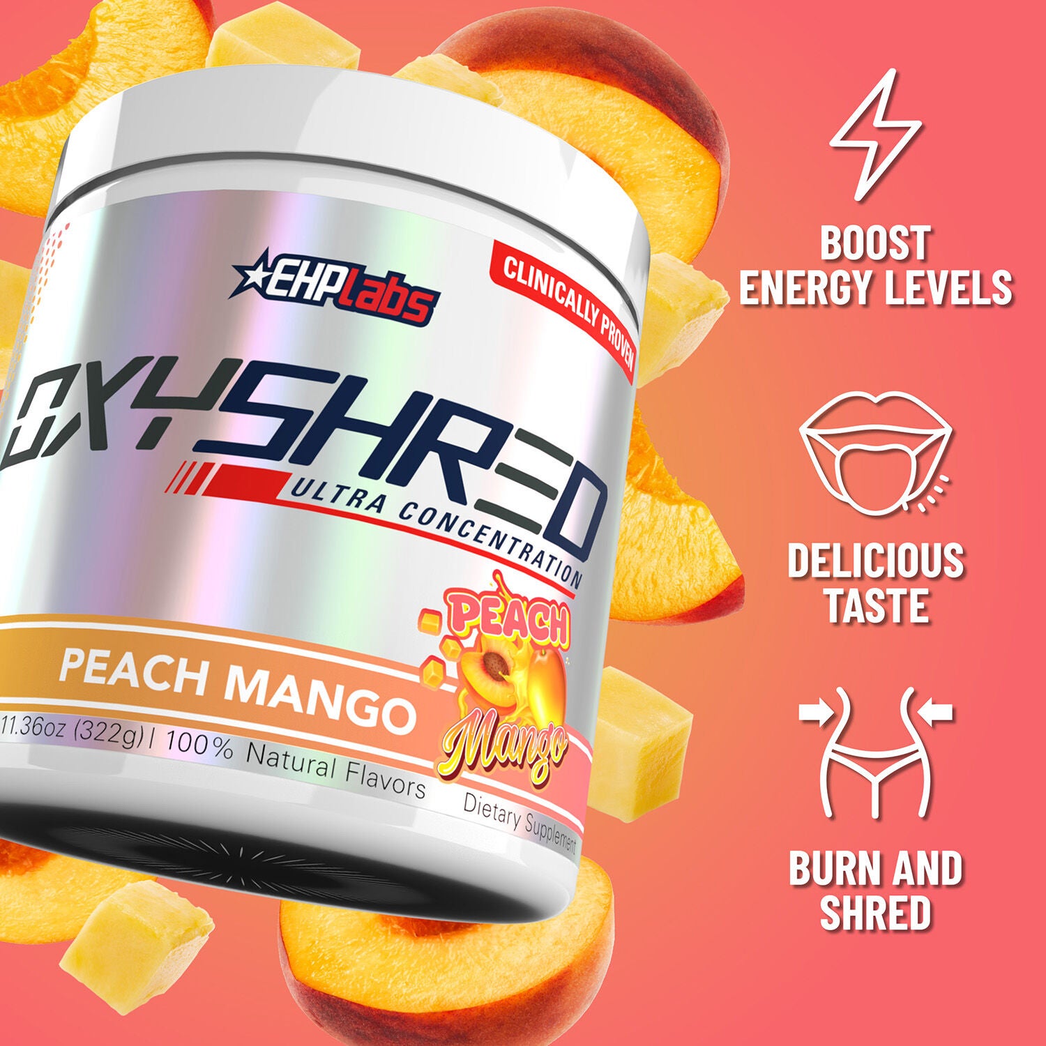OxyShred - Peach Mango - 11.36 oz. (60 Servings)