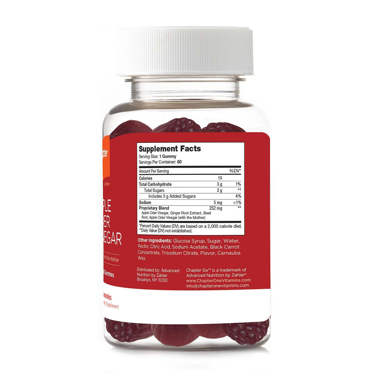 Zahler Apple Cider Vinegar Gummies Nutrition Facts