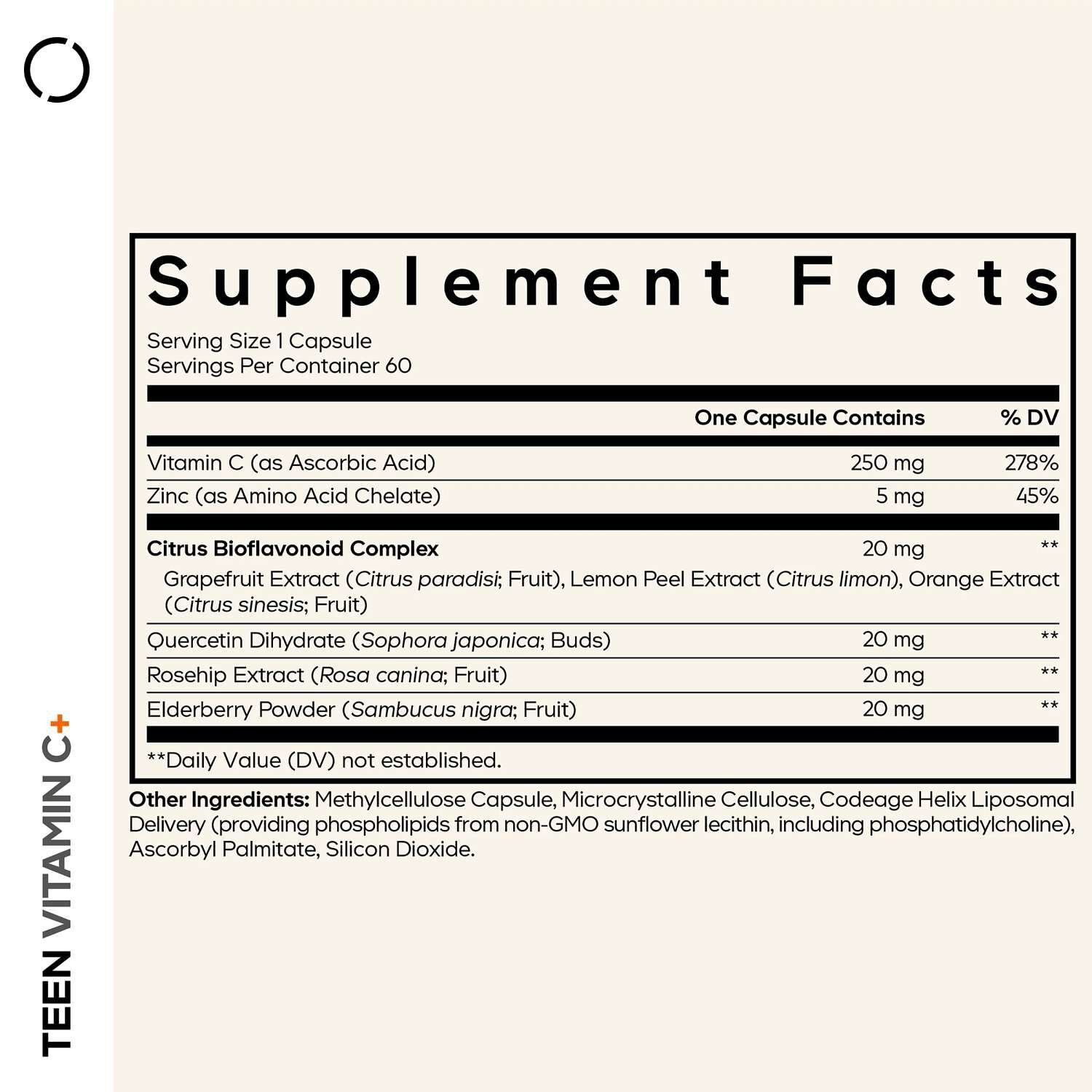 Teen Vitamin C+ - 60 Capsules (60 Servings)  | GNC