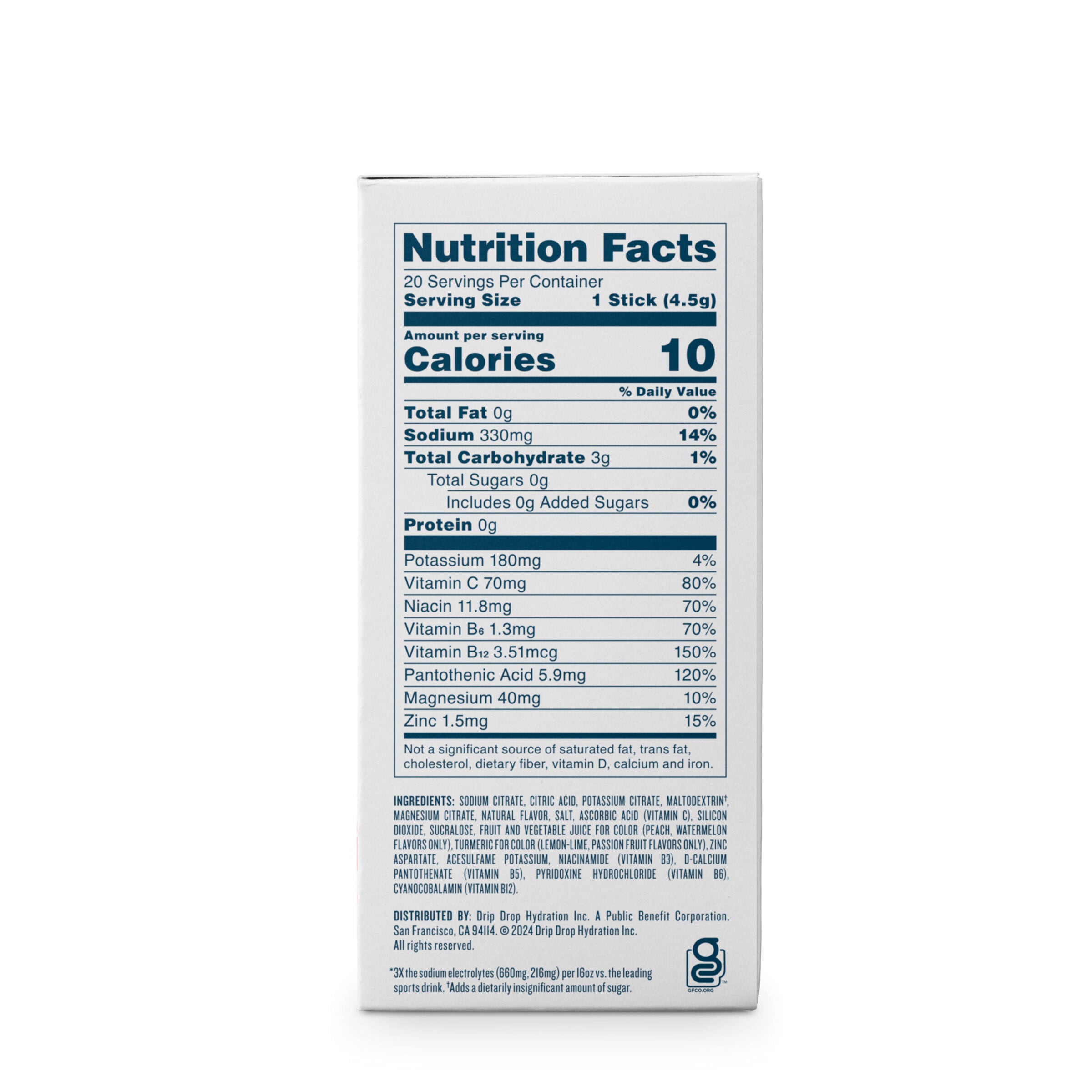 Zero Sugar Electrolyte Drink Mix - Variety &#40;20 Stick Packs&#41;  | GNC
