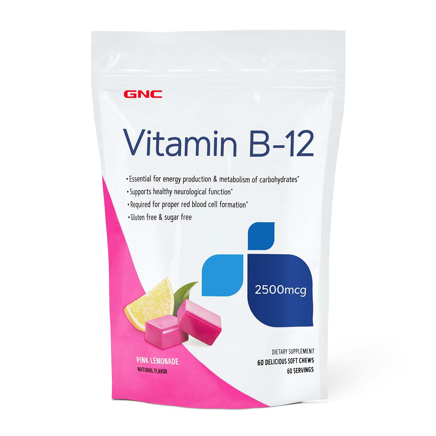 Gnc Vitamin B 12 Soft Chews Pink Lemonade 60 Serv Gnc