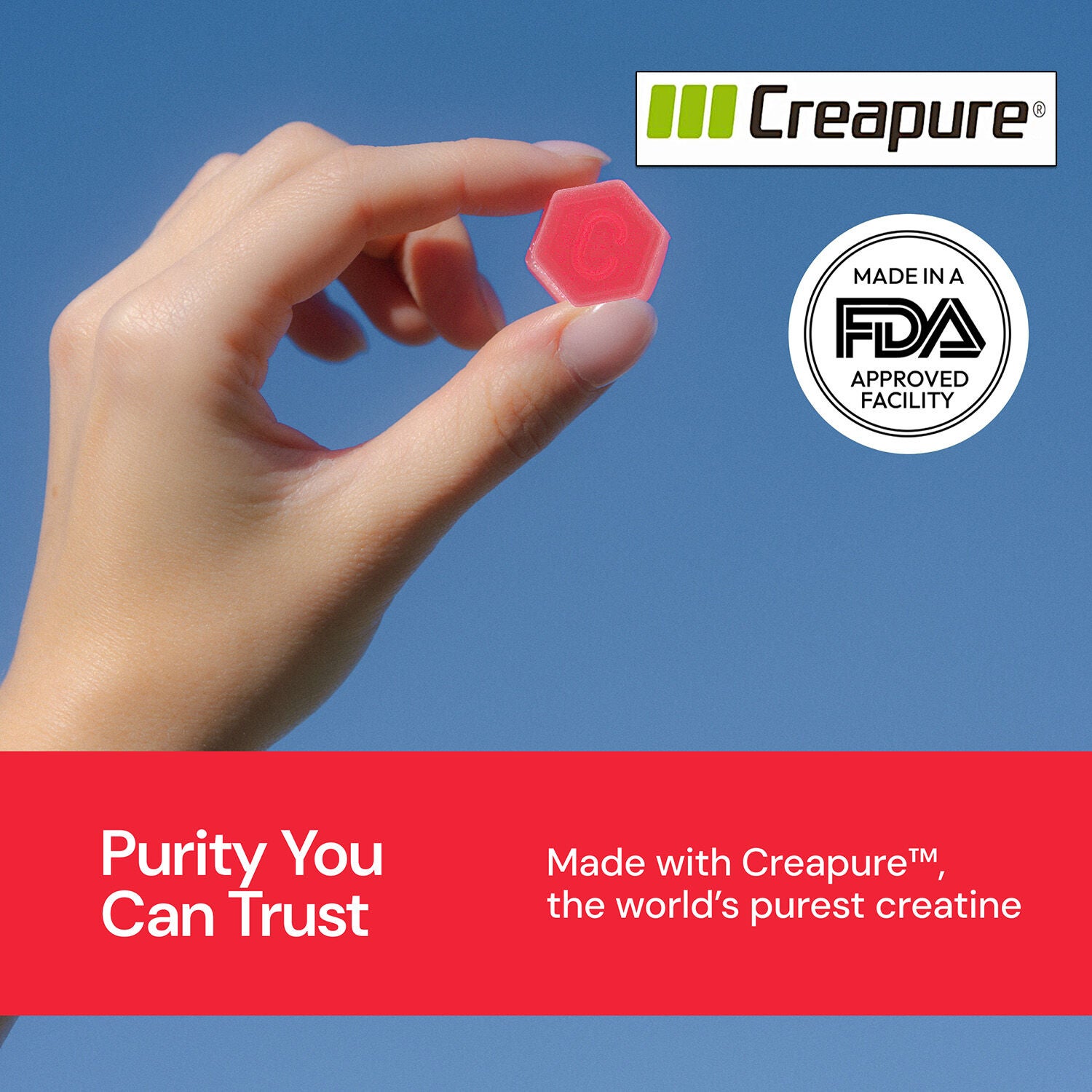 Creatine Monohydrate Gummies - Sour Cherry - 45 Gummies (15 Servings)