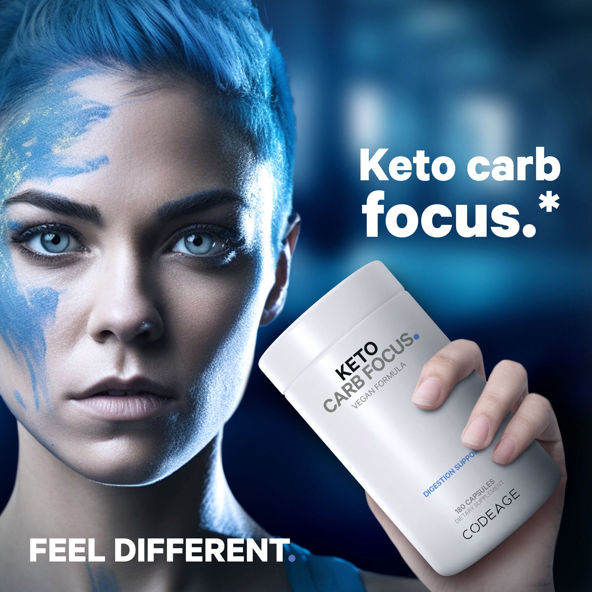 Keto Carb Focus Vegan Carb Blocker White Kidney - Green Tea - Cinnamon - 180 Caupsules (90 Servings)  | GNC