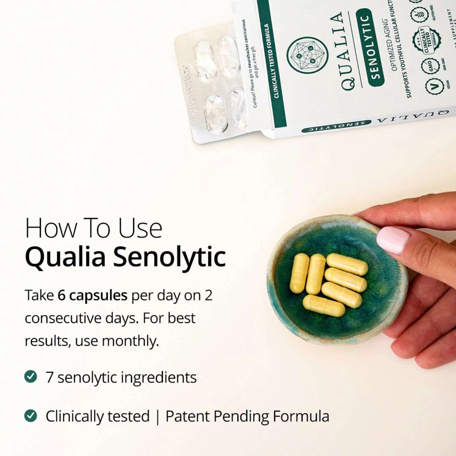 Qualia Senolytic - 12 Capsules (2 Servings)