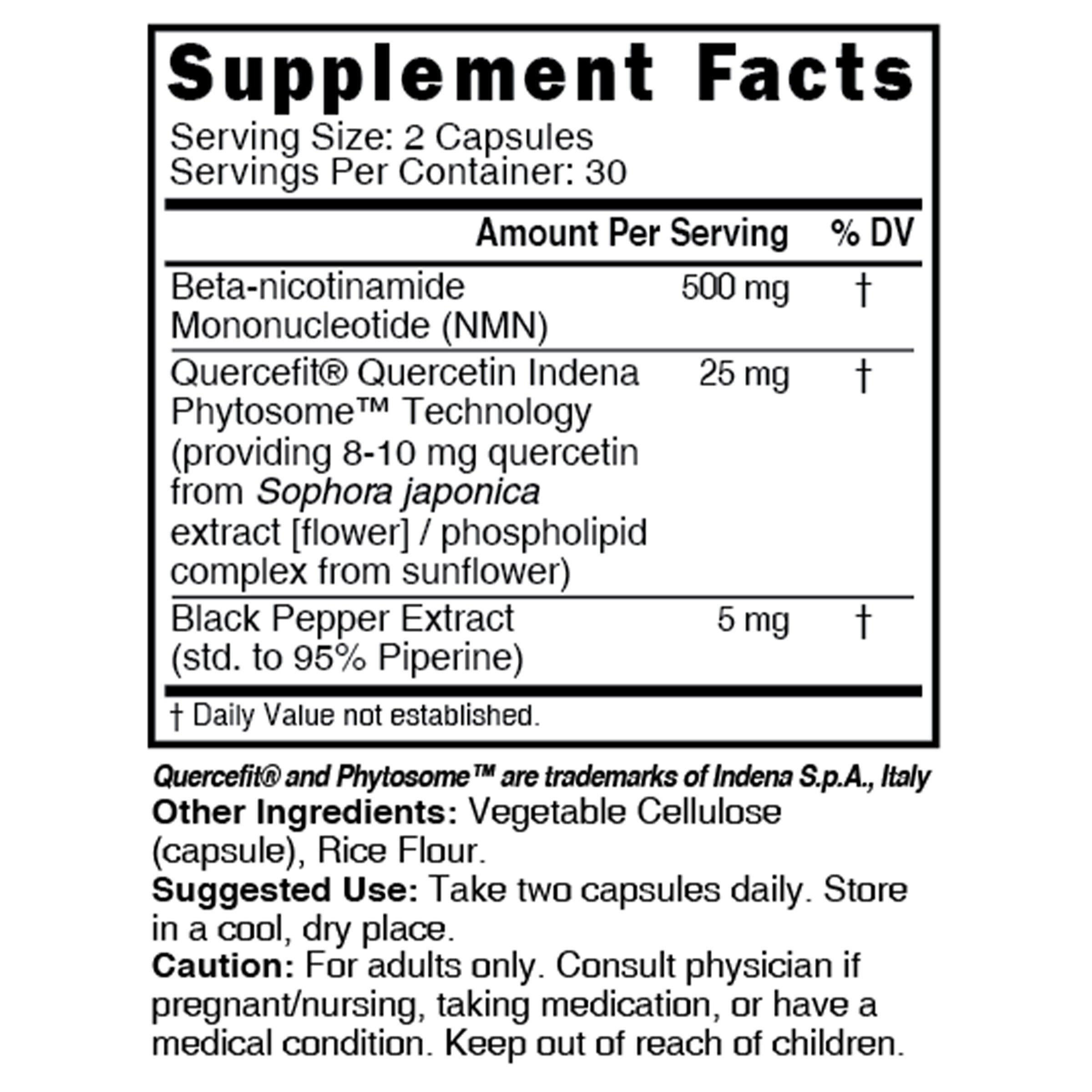 NMN+ 500mg Extra Strength - 60 Capsules (30 Servings)  | GNC