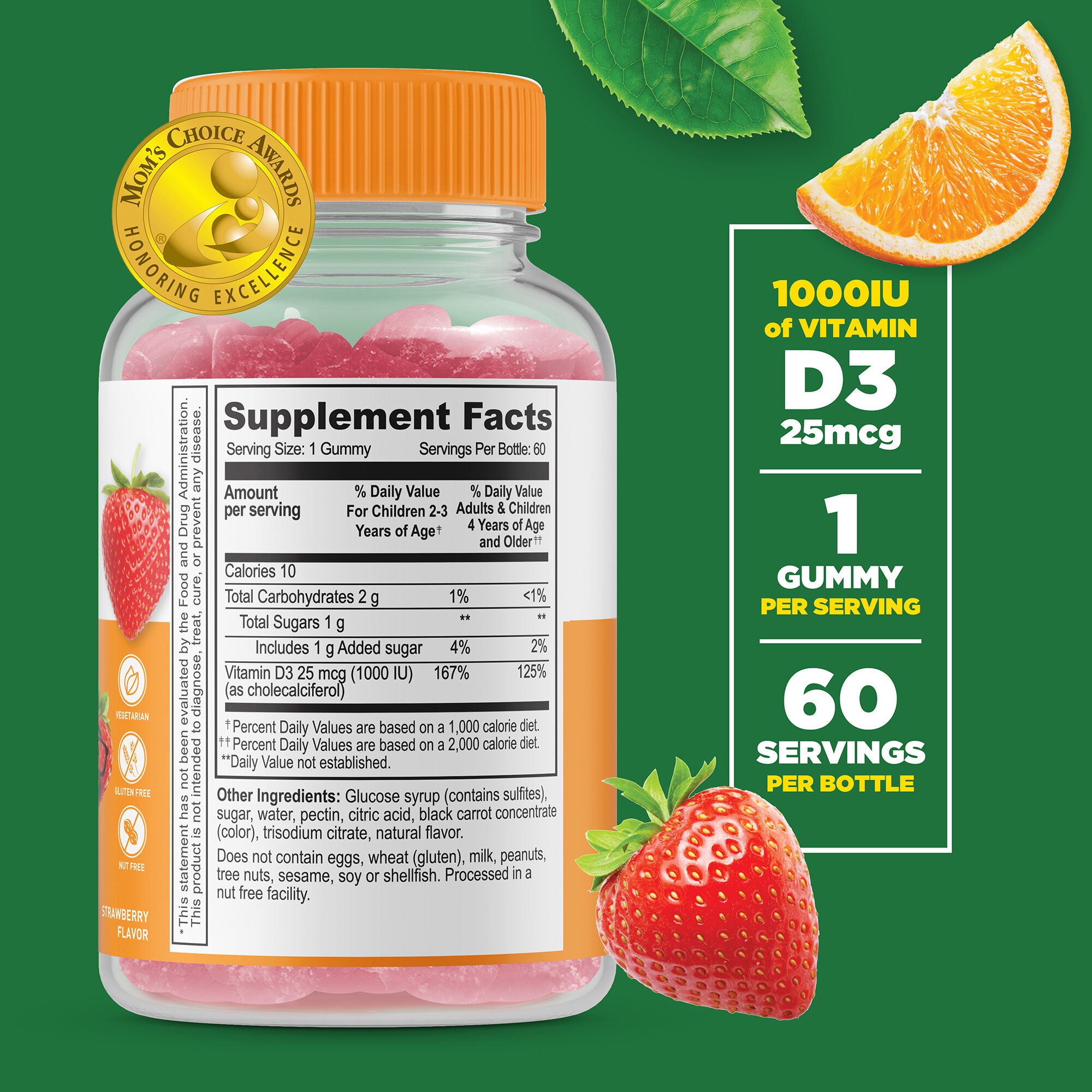 Kids Vitamin D3 1000IU - 60 Gummies (30 Servings)  | GNC