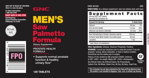 gnc men s saw palmetto formula gnc