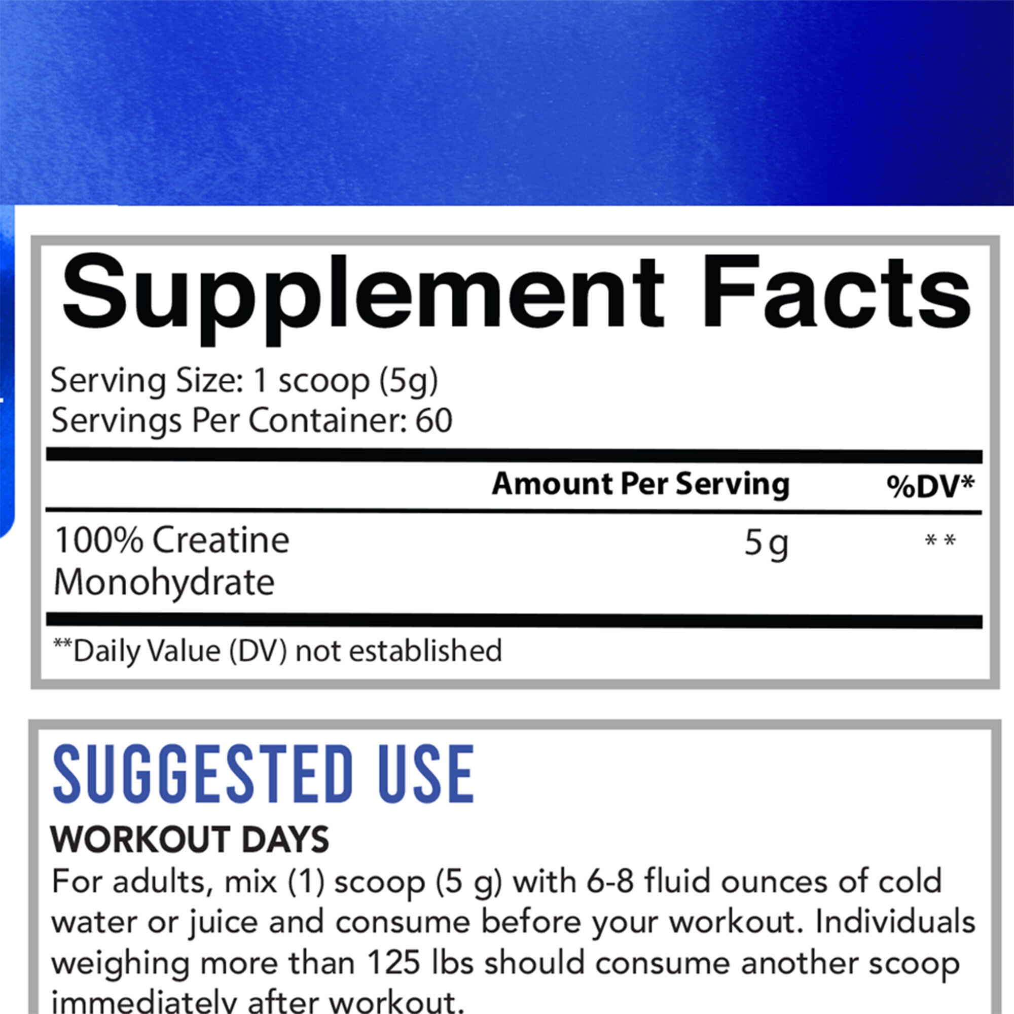 Creatine Monohydrate - Unflavored (60 Servings)