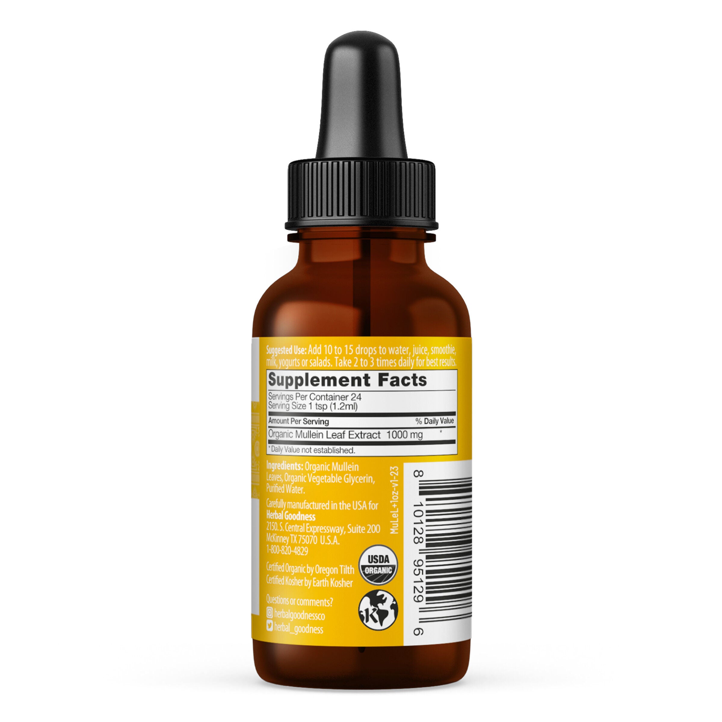 Organic Mullein Leaf Liquid Extract - 1 fl oz. (24 Servings)  | GNC