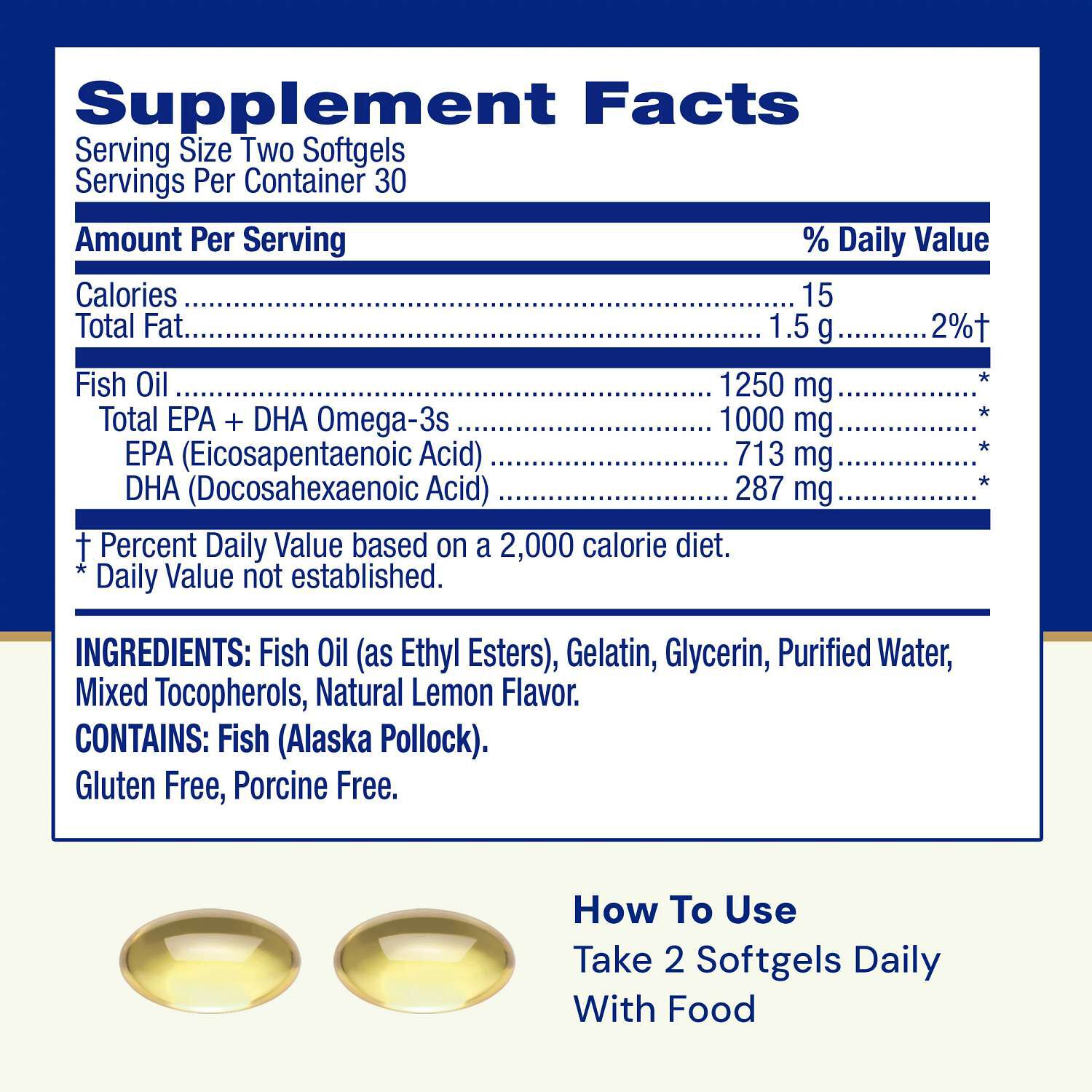 Triple Strength Fish Oil Ultra 1000mg - 60 Softgels (60 Servings)