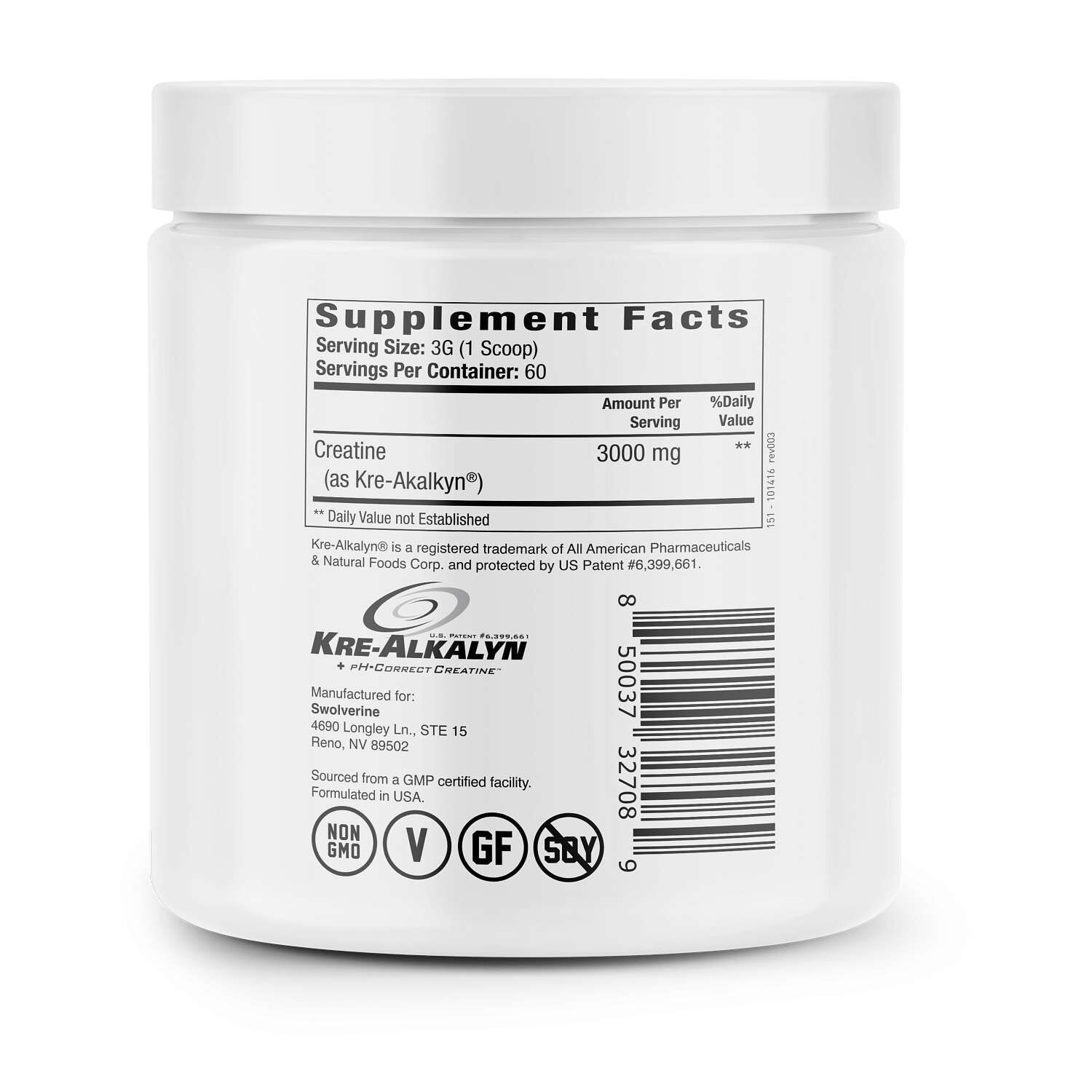 Kre-Alkalyn Creatine Supplement - Unflavored&nbsp;(60 Servings)  | GNC