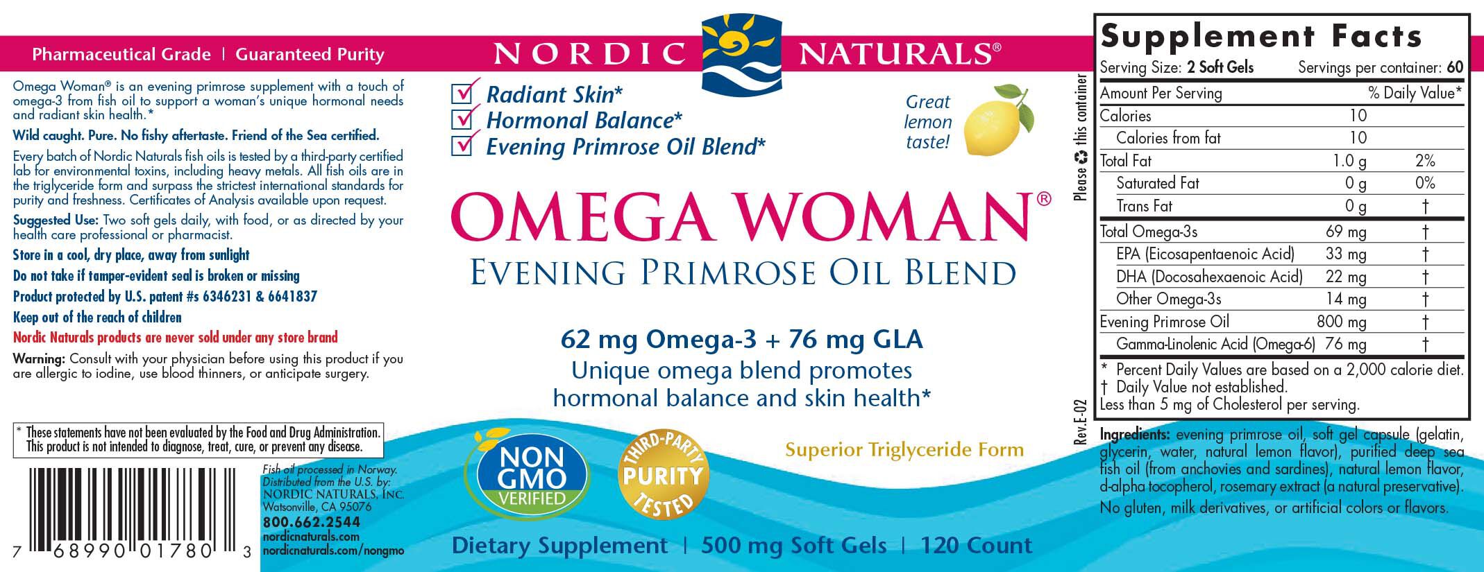 Nordic Naturals Omega Woman Lemon Gnc