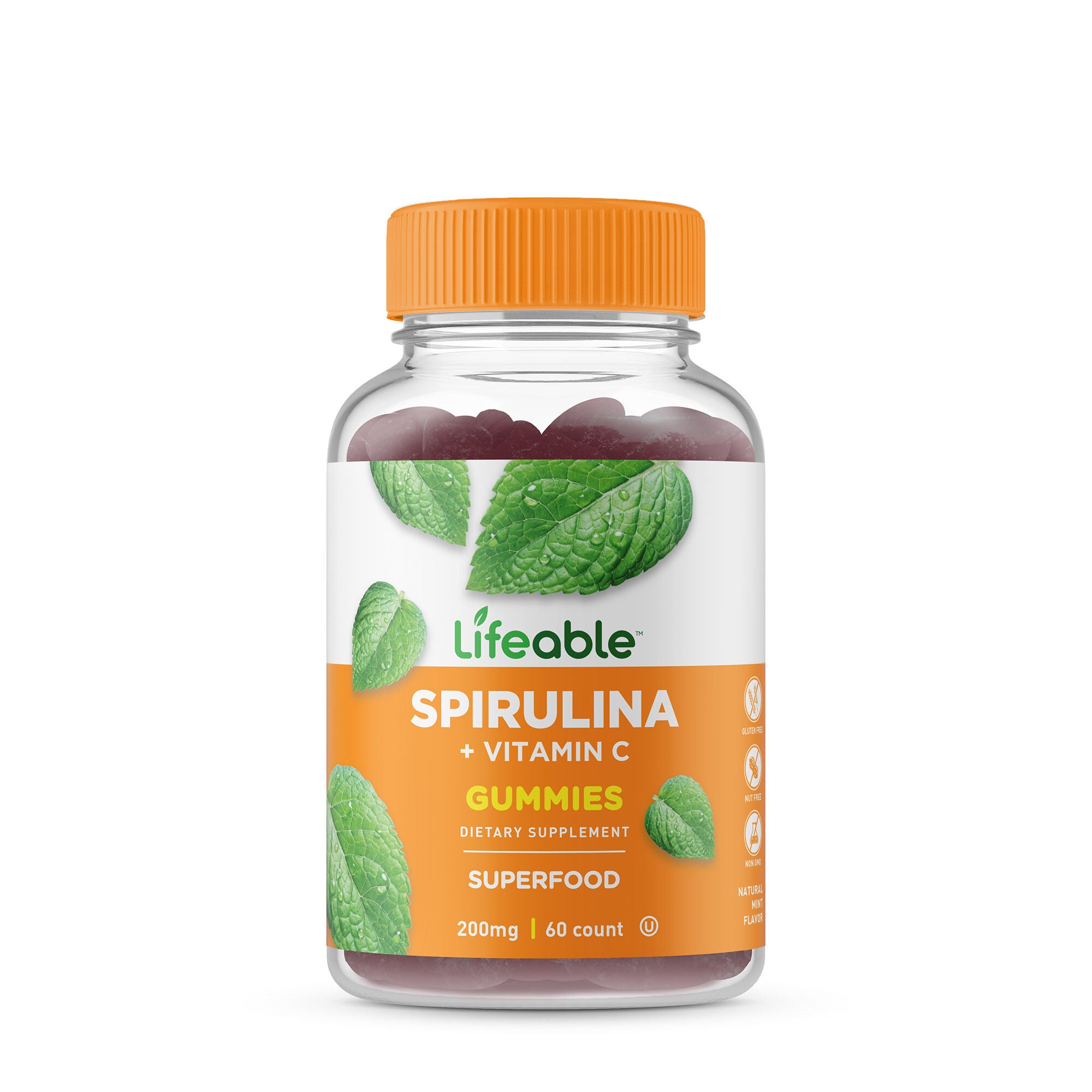 Spirulina + Vitamin C Gummies Mint 60 Gummies GNC
