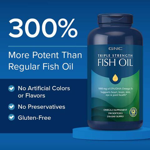 Triple Strength Fish Oil 1000mg - 120 Softgels &#40;120 Servings&#41;  | GNC