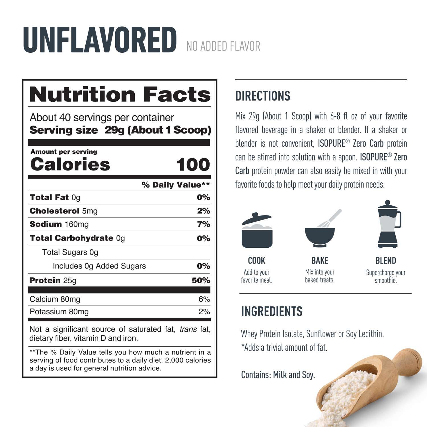 Protein Powder - Unflavored (40 Servings)