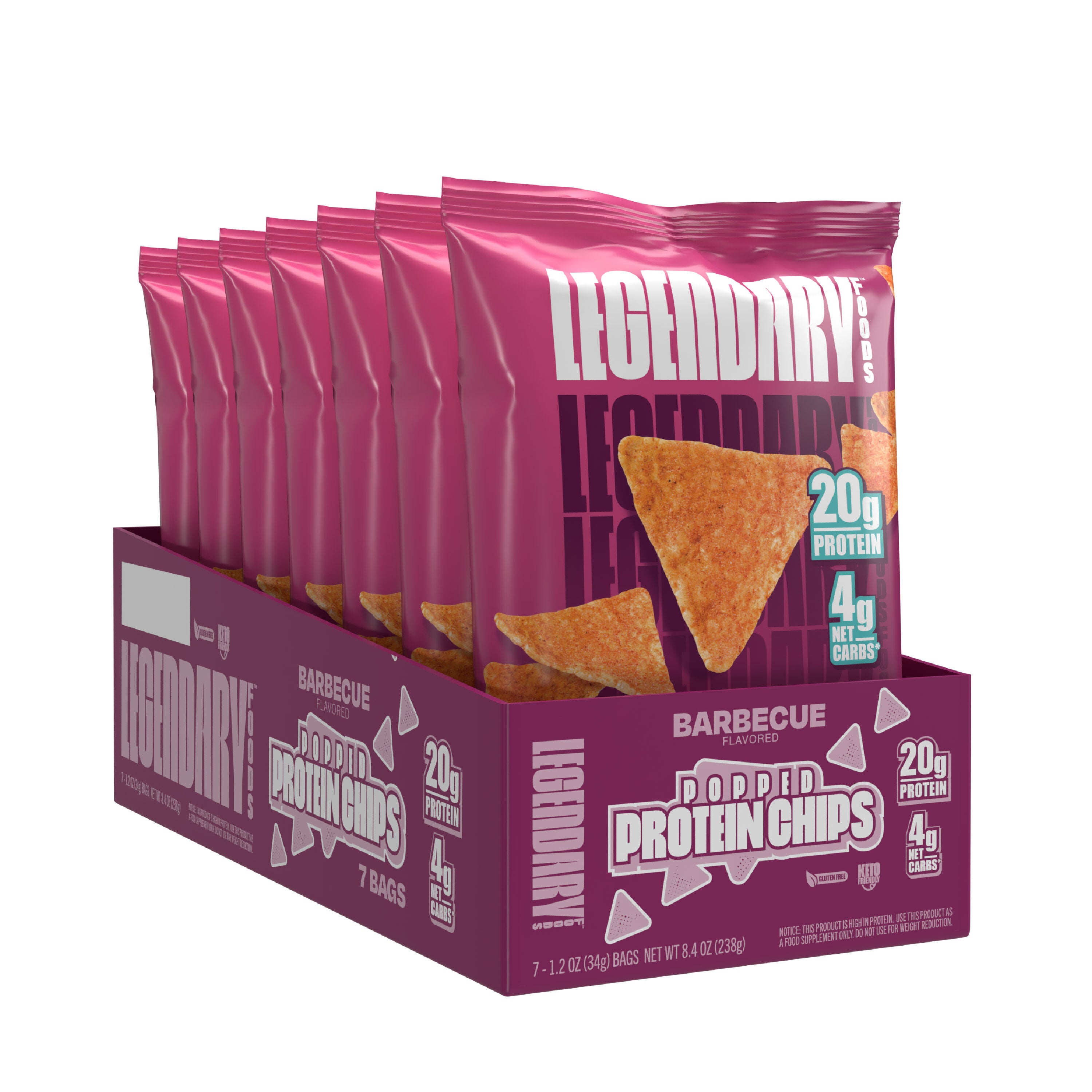Popped Protein Chips - Barbeque &#40;7 Bags&#41;  | GNC
