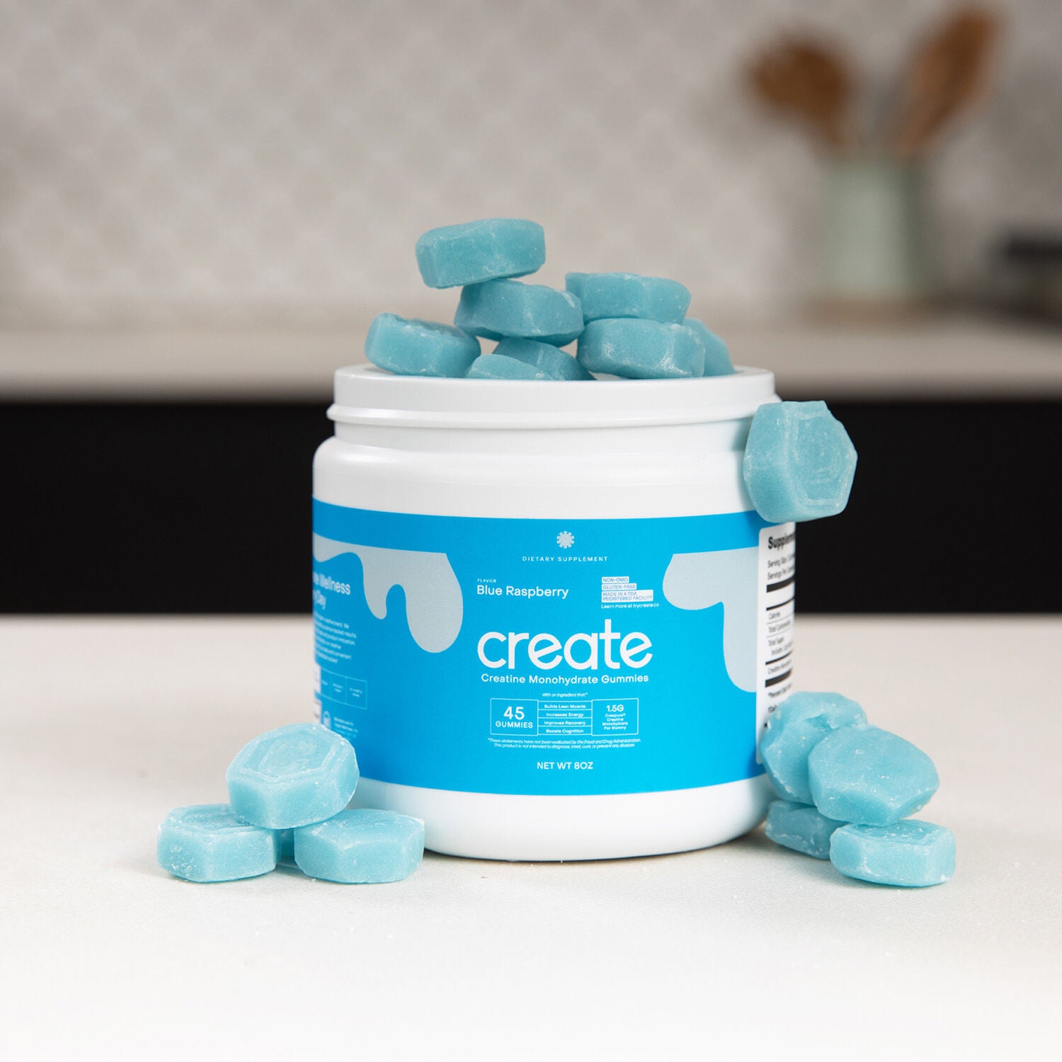 Creatine Monohydrate Gummies - Blue Raspberry - 45 Gummies &#40;15 Servings&#41;  | GNC