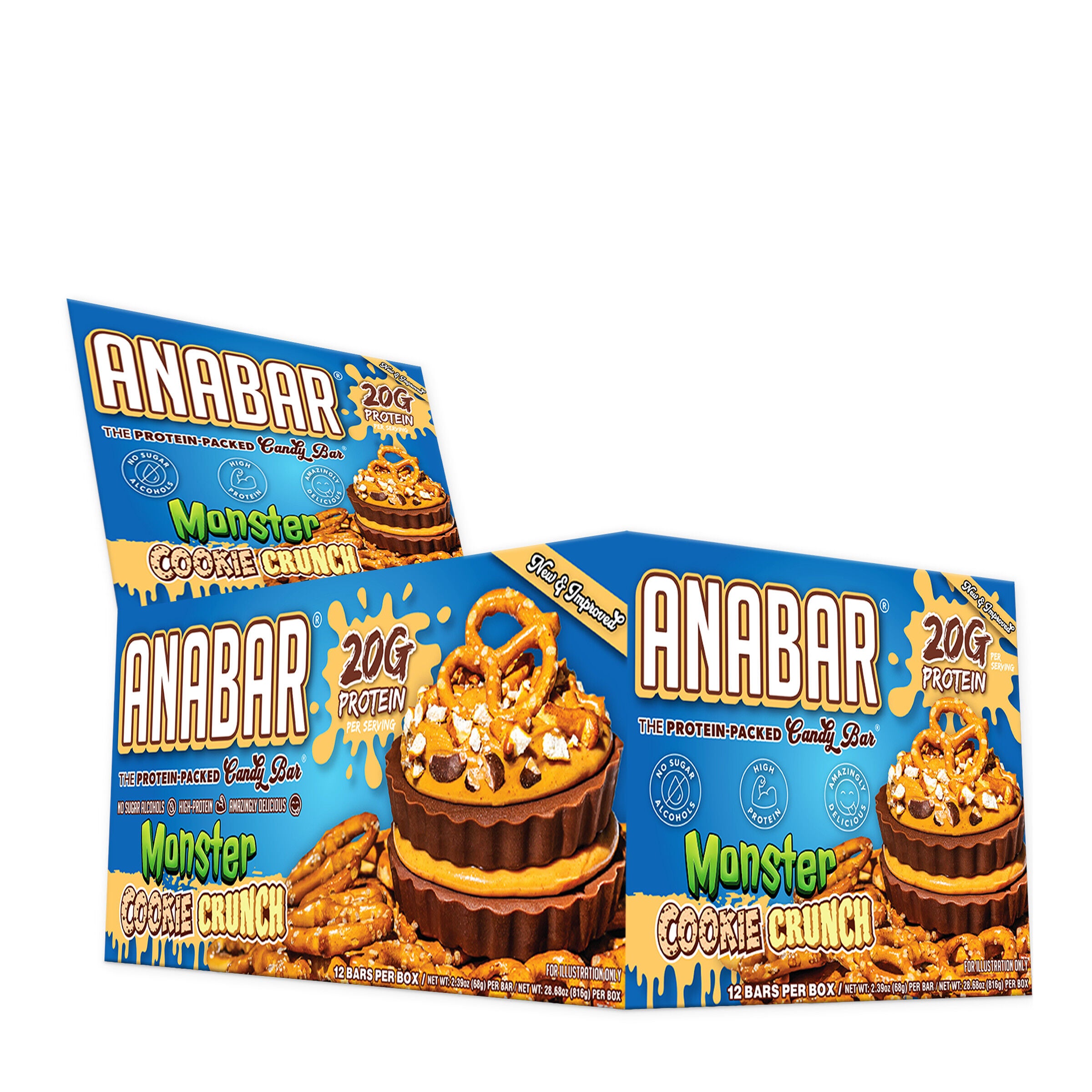 Anabar Protein Candy Bar - Monster Cookie Crunch (12 Bars) | GNC