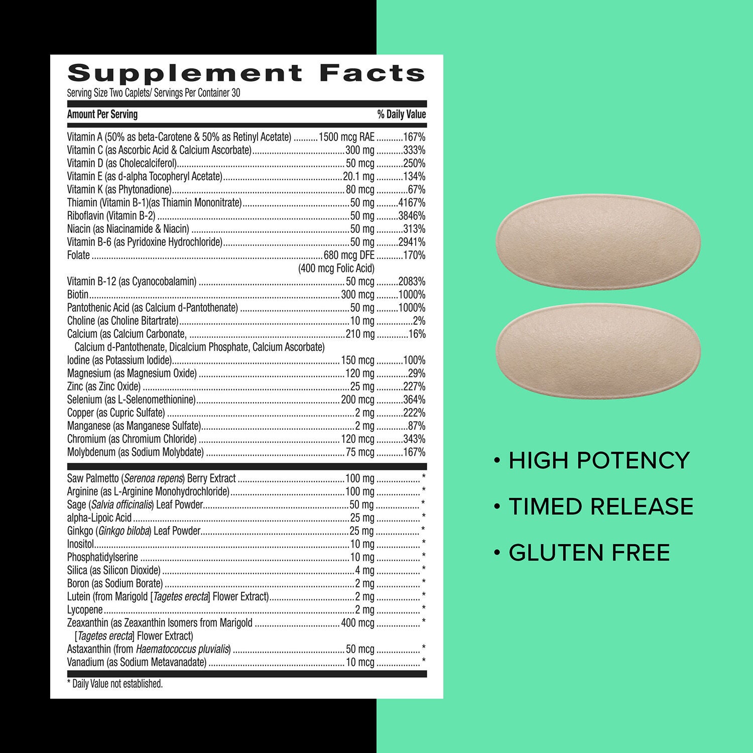 50 Plus Multivitamin - 60 Caplets (30 Servings)